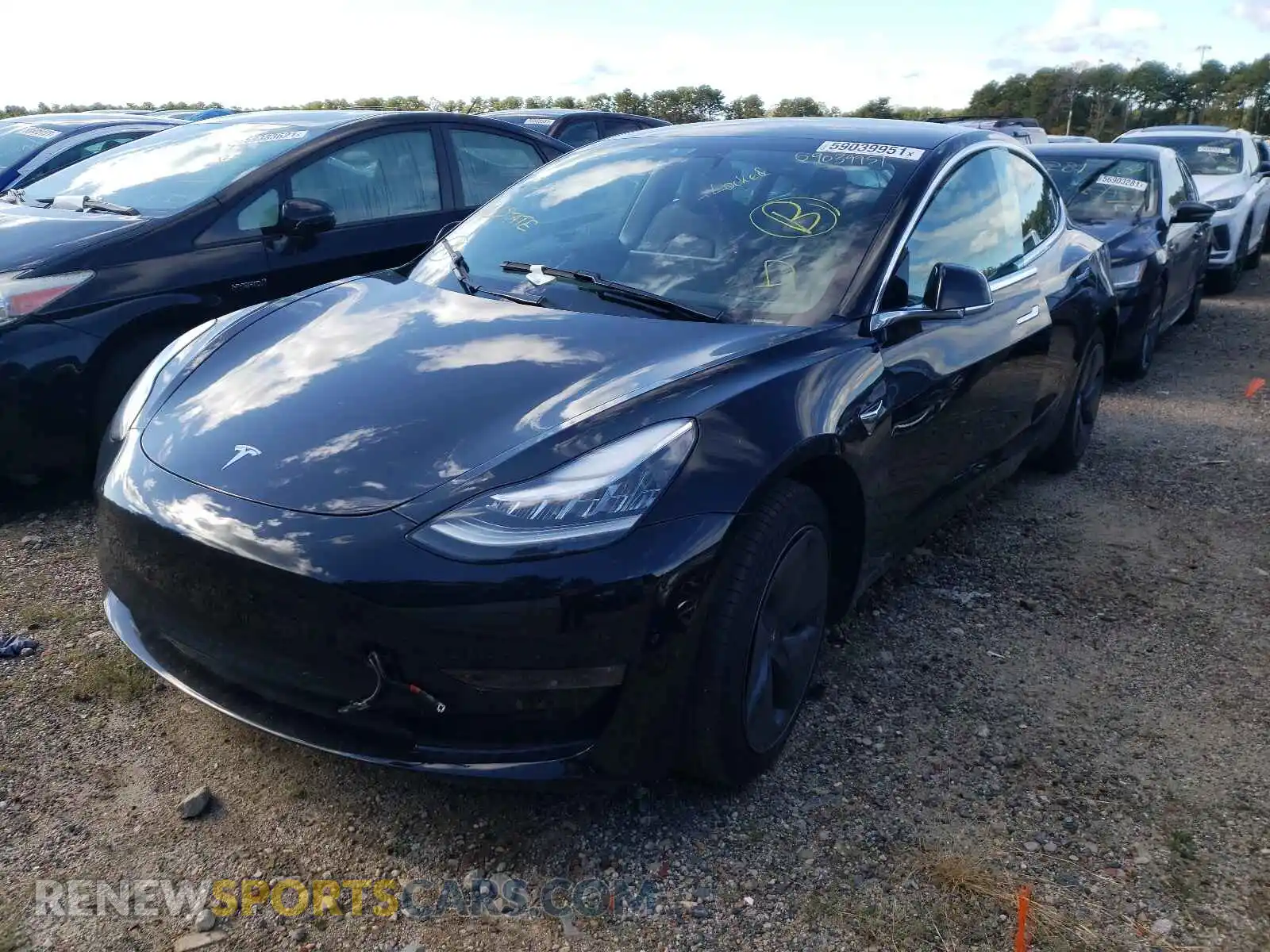 2 Photograph of a damaged car 5YJ3E1EA9KF399954 TESLA MODEL 3 2019