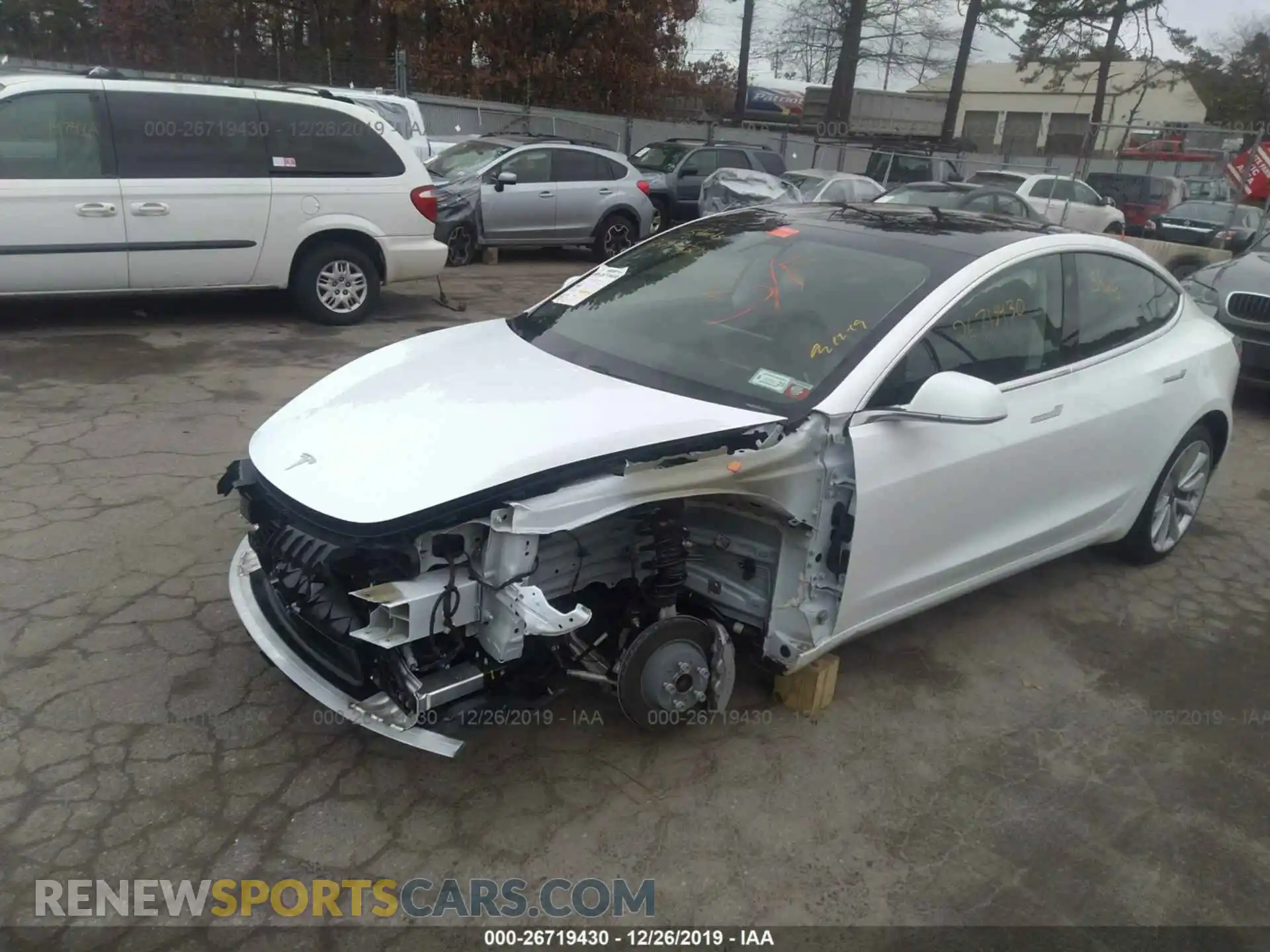 2 Photograph of a damaged car 5YJ3E1EA9KF407552 TESLA MODEL 3 2019