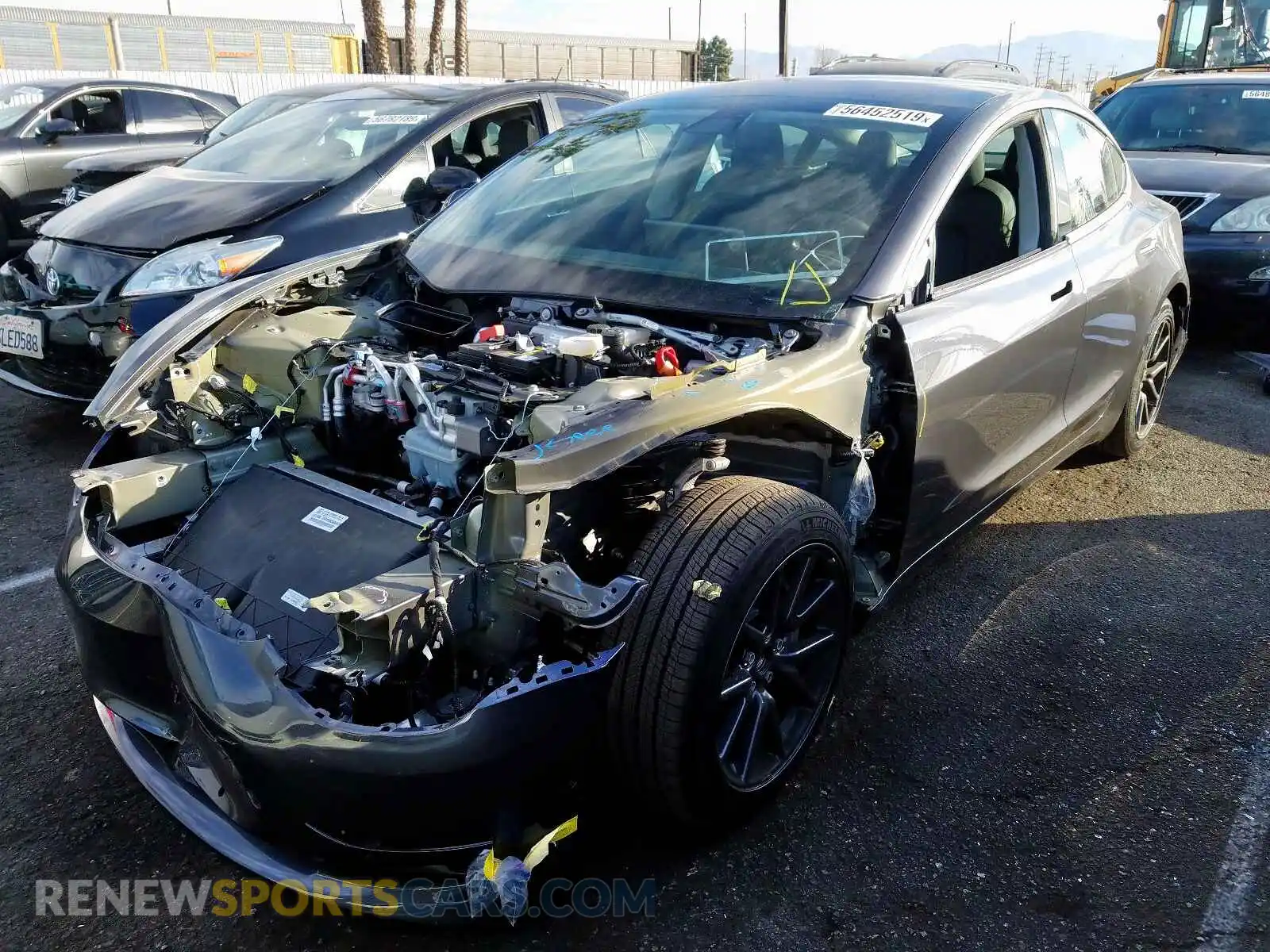 2 Photograph of a damaged car 5YJ3E1EAXKF298860 TESLA MODEL 3 2019
