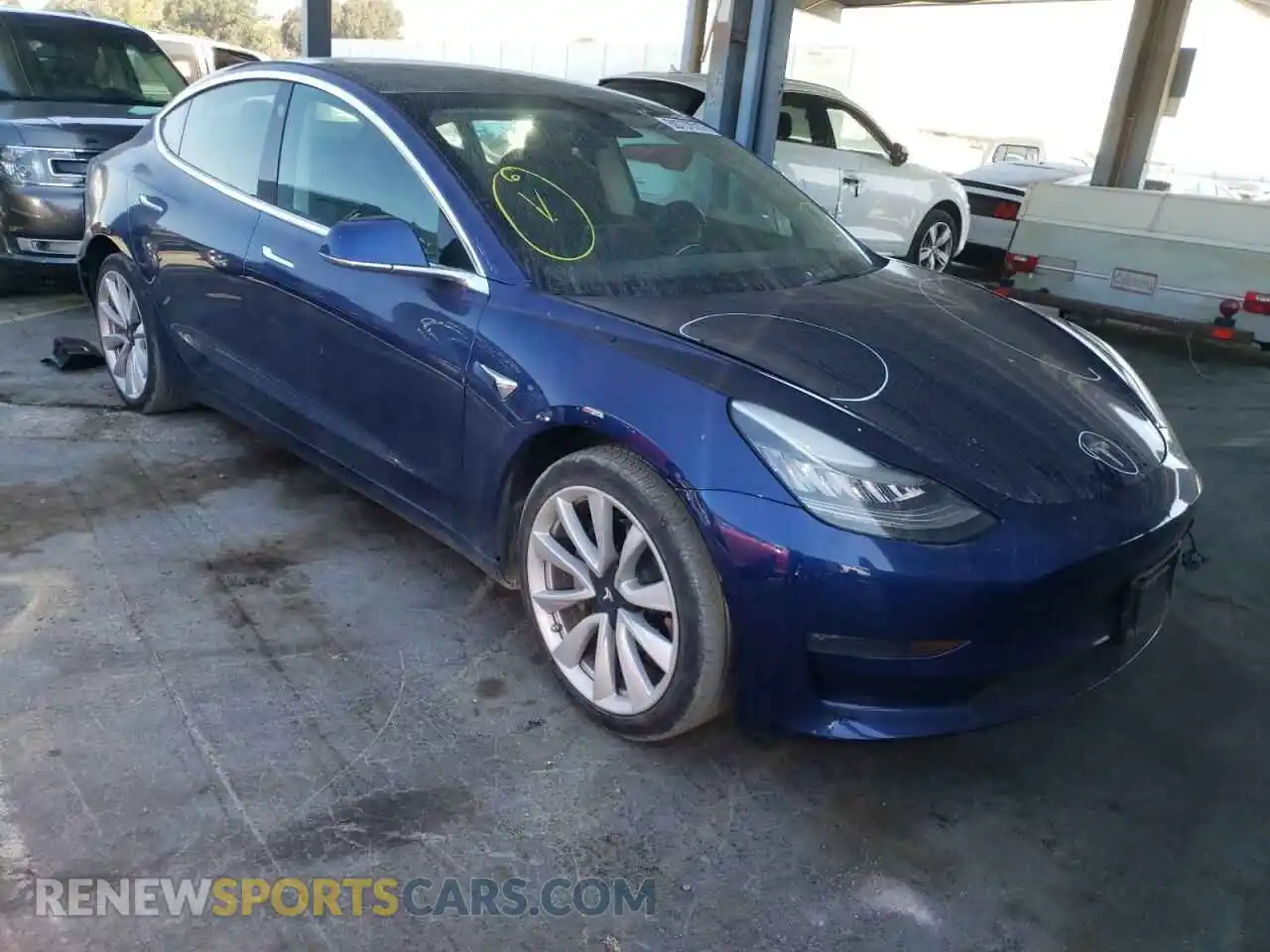 1 Photograph of a damaged car 5YJ3E1EAXKF317777 TESLA MODEL 3 2019