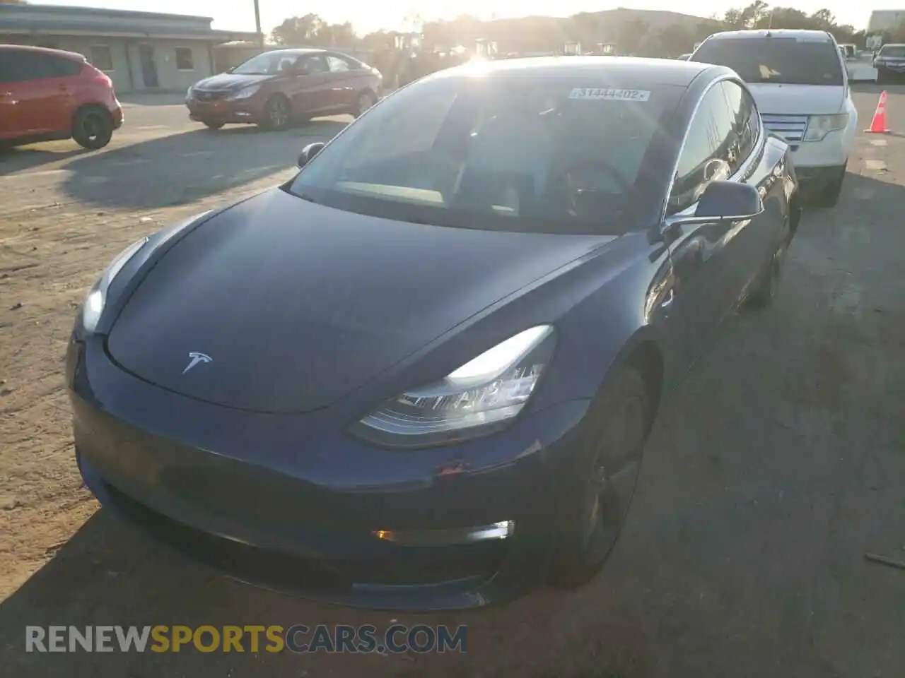 2 Photograph of a damaged car 5YJ3E1EAXKF332408 TESLA MODEL 3 2019