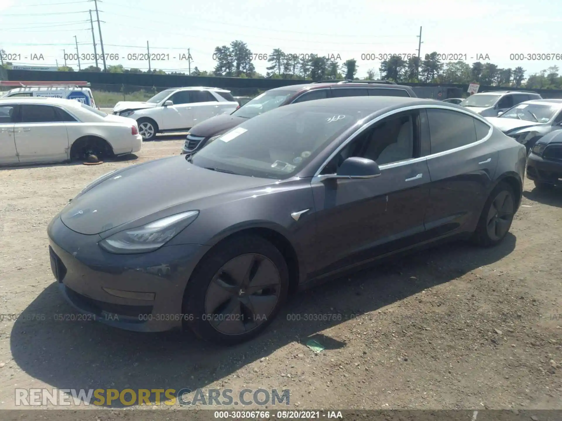 2 Photograph of a damaged car 5YJ3E1EAXKF417684 TESLA MODEL 3 2019