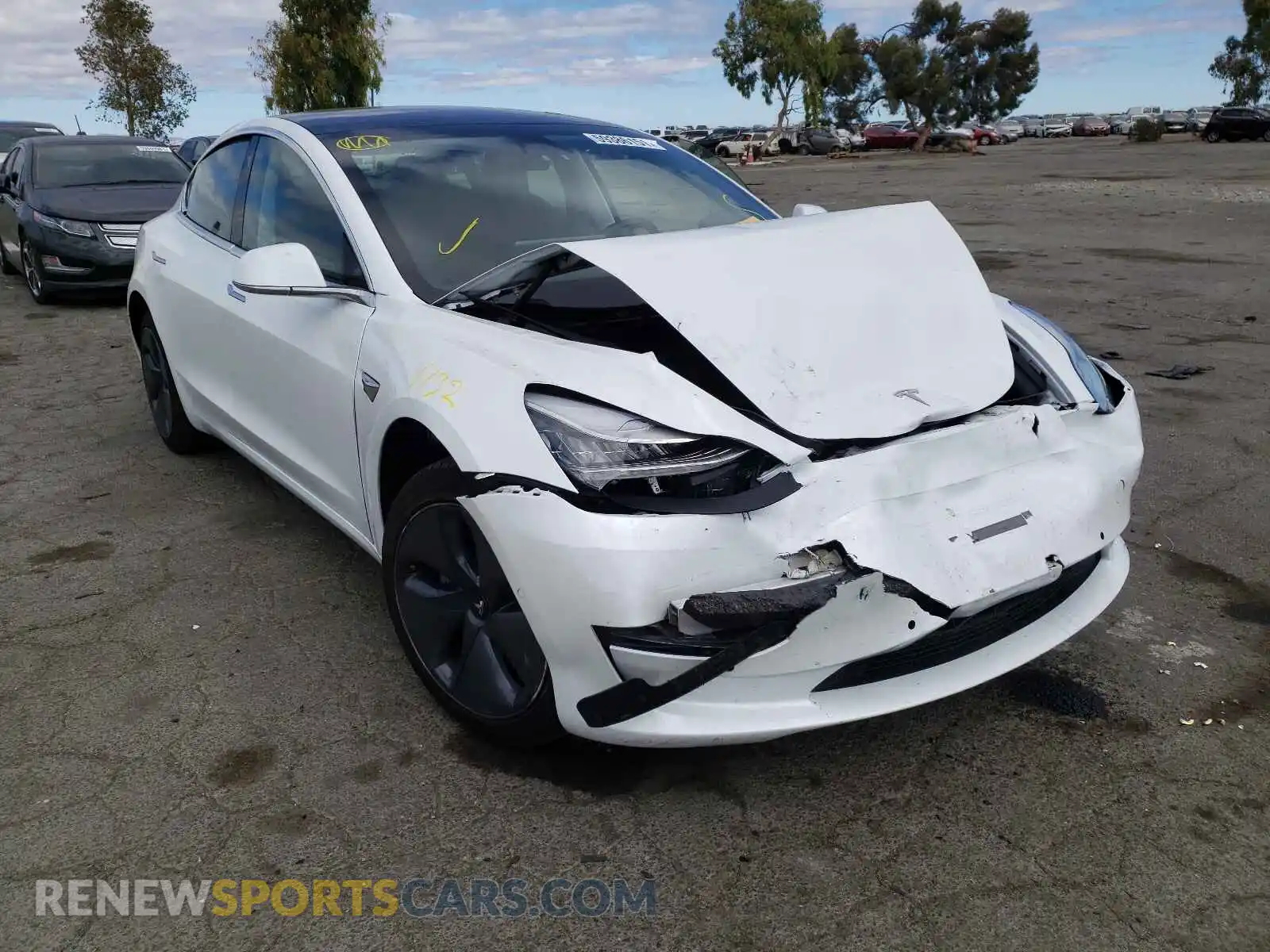 1 Photograph of a damaged car 5YJ3E1EAXKF425154 TESLA MODEL 3 2019