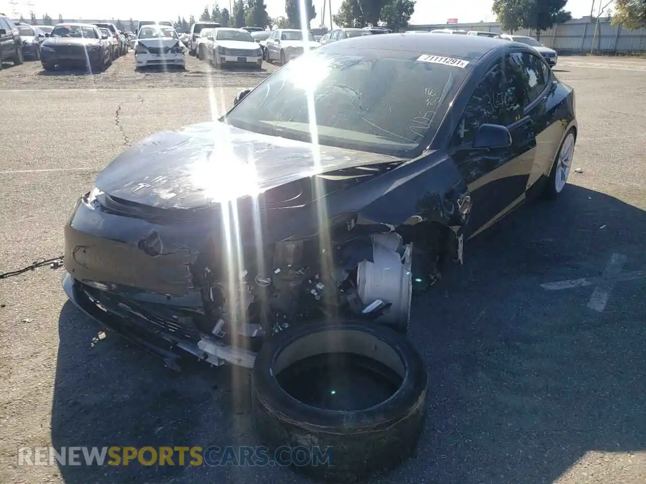 2 Photograph of a damaged car 5YJ3E1EAXKF425333 TESLA MODEL 3 2019