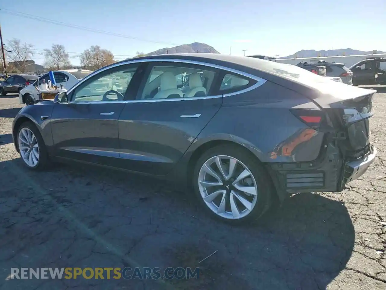2 Photograph of a damaged car 5YJ3E1EAXKF444917 TESLA MODEL 3 2019