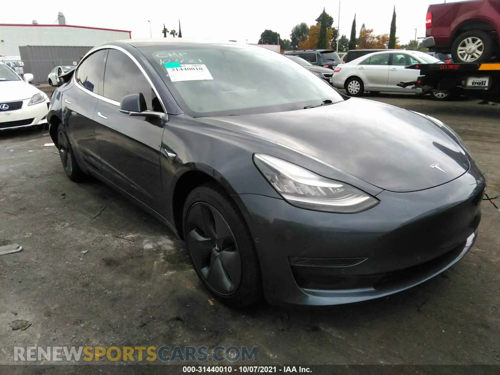 1 Photograph of a damaged car 5YJ3E1EAXKF449406 TESLA MODEL 3 2019