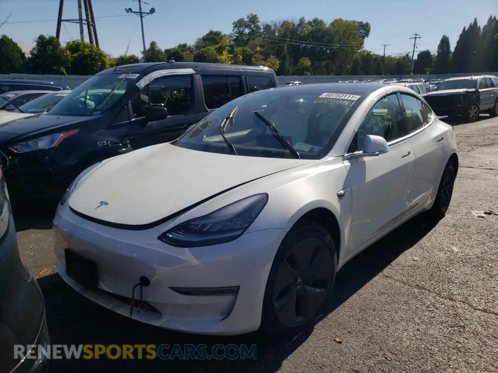 2 Photograph of a damaged car 5YJ3E1EAXKF486665 TESLA MODEL 3 2019
