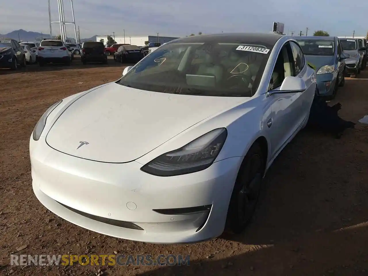 2 fotografías del automóvil dañado 5YJ3E1EB0KF388091 TESLA MODEL 3 2019