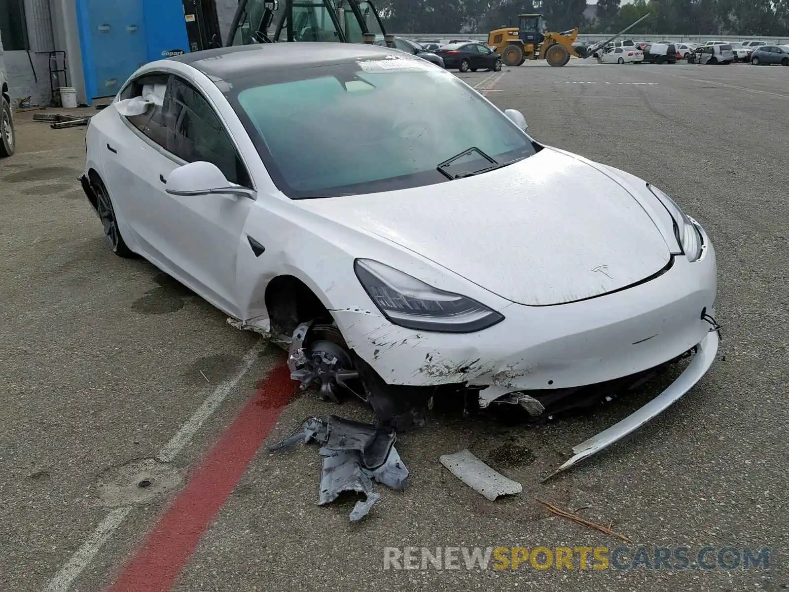 1 Photograph of a damaged car 5YJ3E1EB0KF388172 TESLA MODEL 3 2019