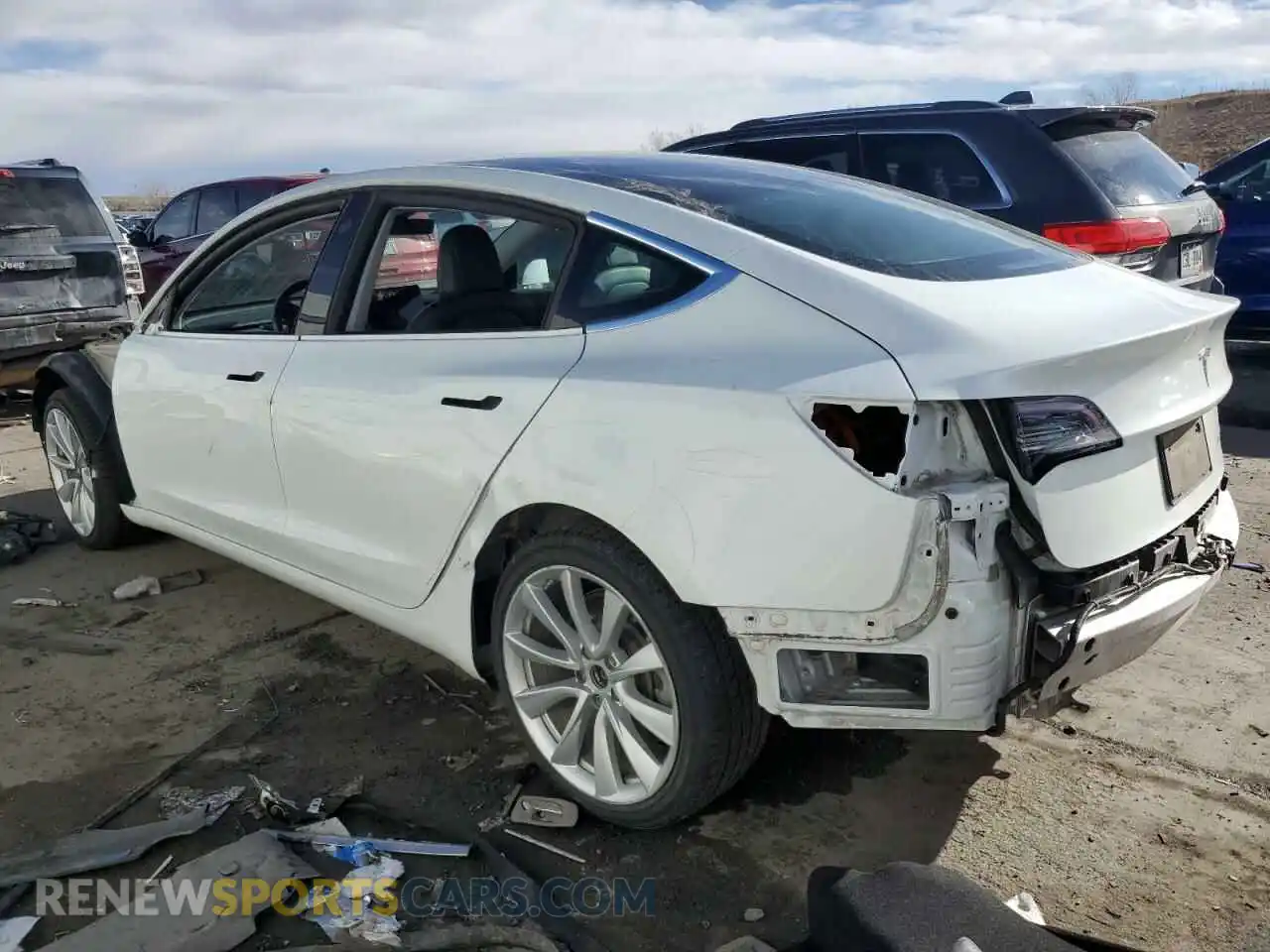 2 Photograph of a damaged car 5YJ3E1EB0KF390214 TESLA MODEL 3 2019