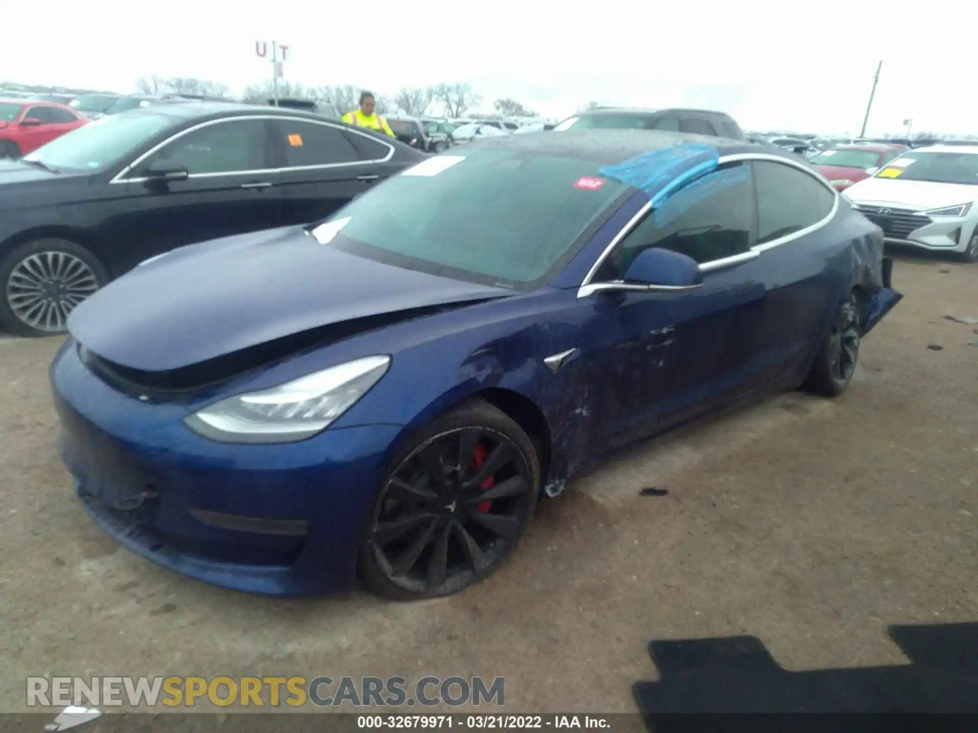 2 Photograph of a damaged car 5YJ3E1EB0KF425608 TESLA MODEL 3 2019