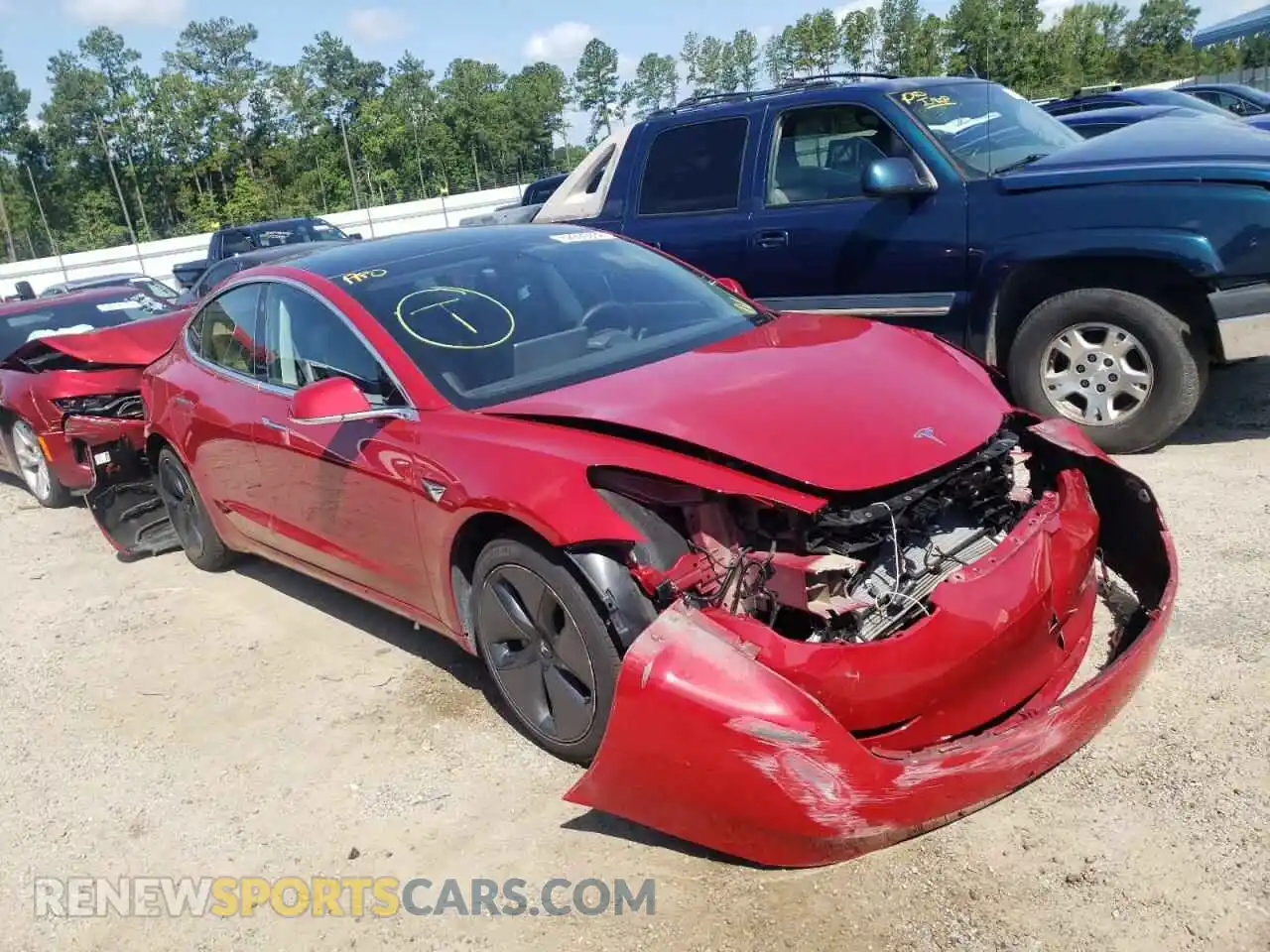 1 Photograph of a damaged car 5YJ3E1EB0KF432879 TESLA MODEL 3 2019