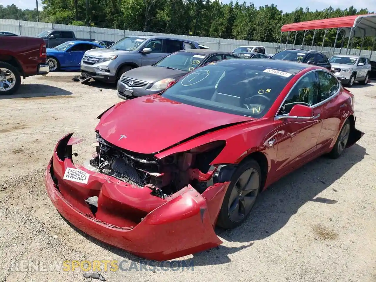2 Photograph of a damaged car 5YJ3E1EB0KF432879 TESLA MODEL 3 2019