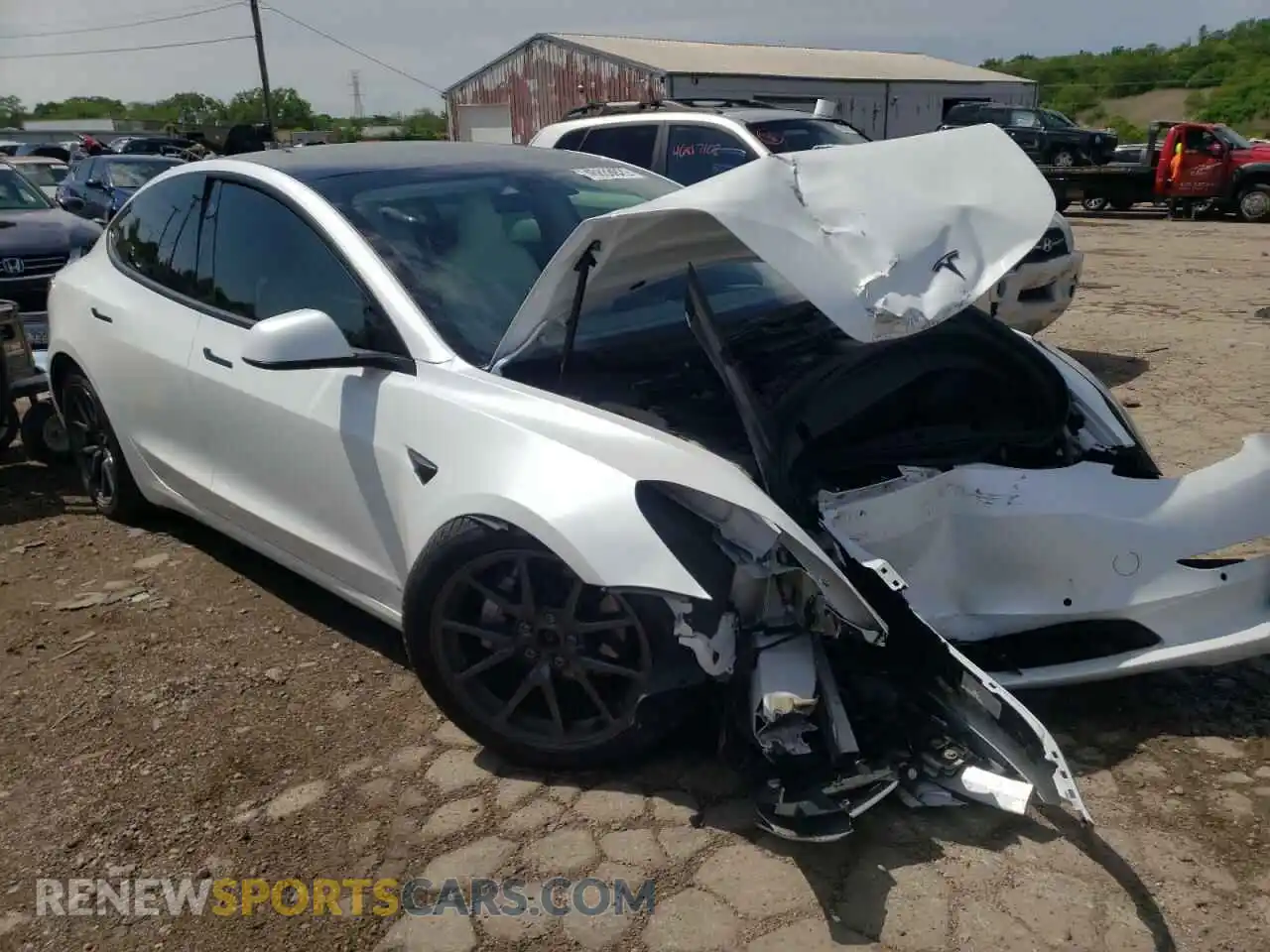1 Photograph of a damaged car 5YJ3E1EB0KF513171 TESLA MODEL 3 2019