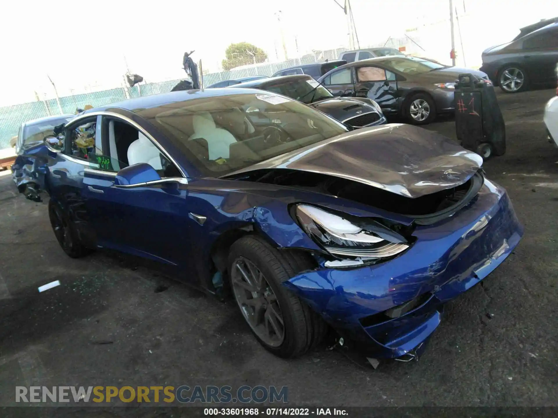 1 Photograph of a damaged car 5YJ3E1EB1KF194928 TESLA MODEL 3 2019