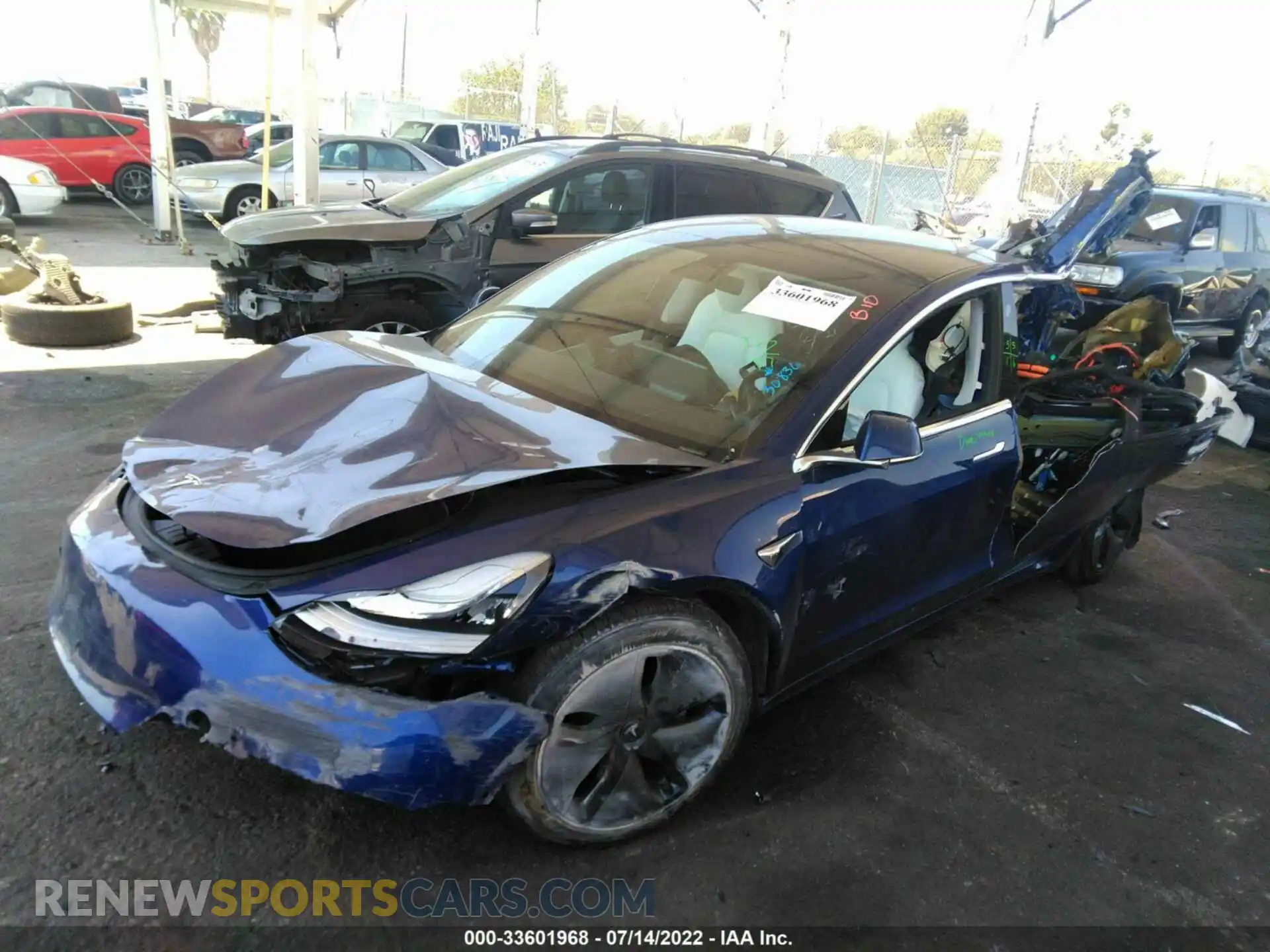 2 Photograph of a damaged car 5YJ3E1EB1KF194928 TESLA MODEL 3 2019