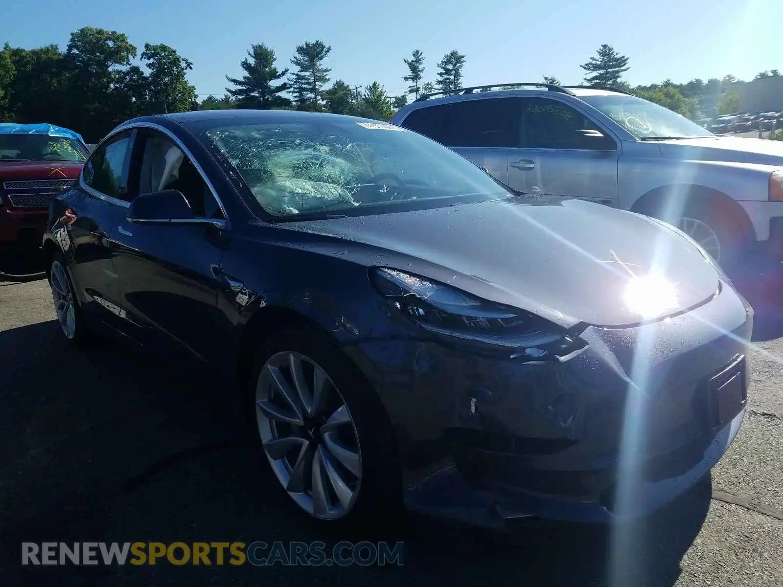 1 Photograph of a damaged car 5YJ3E1EB1KF205734 TESLA MODEL 3 2019