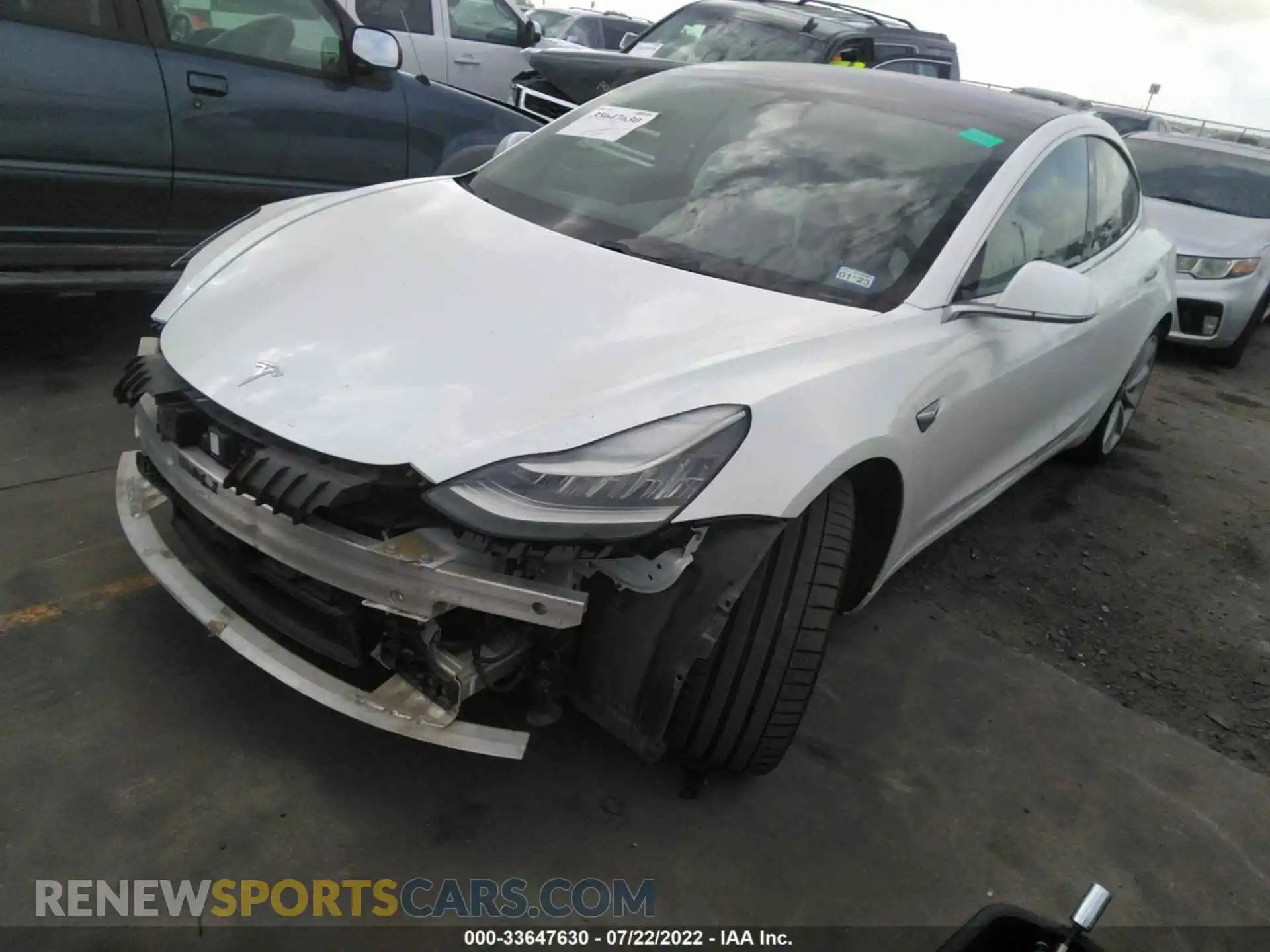 2 Photograph of a damaged car 5YJ3E1EB1KF231766 TESLA MODEL 3 2019