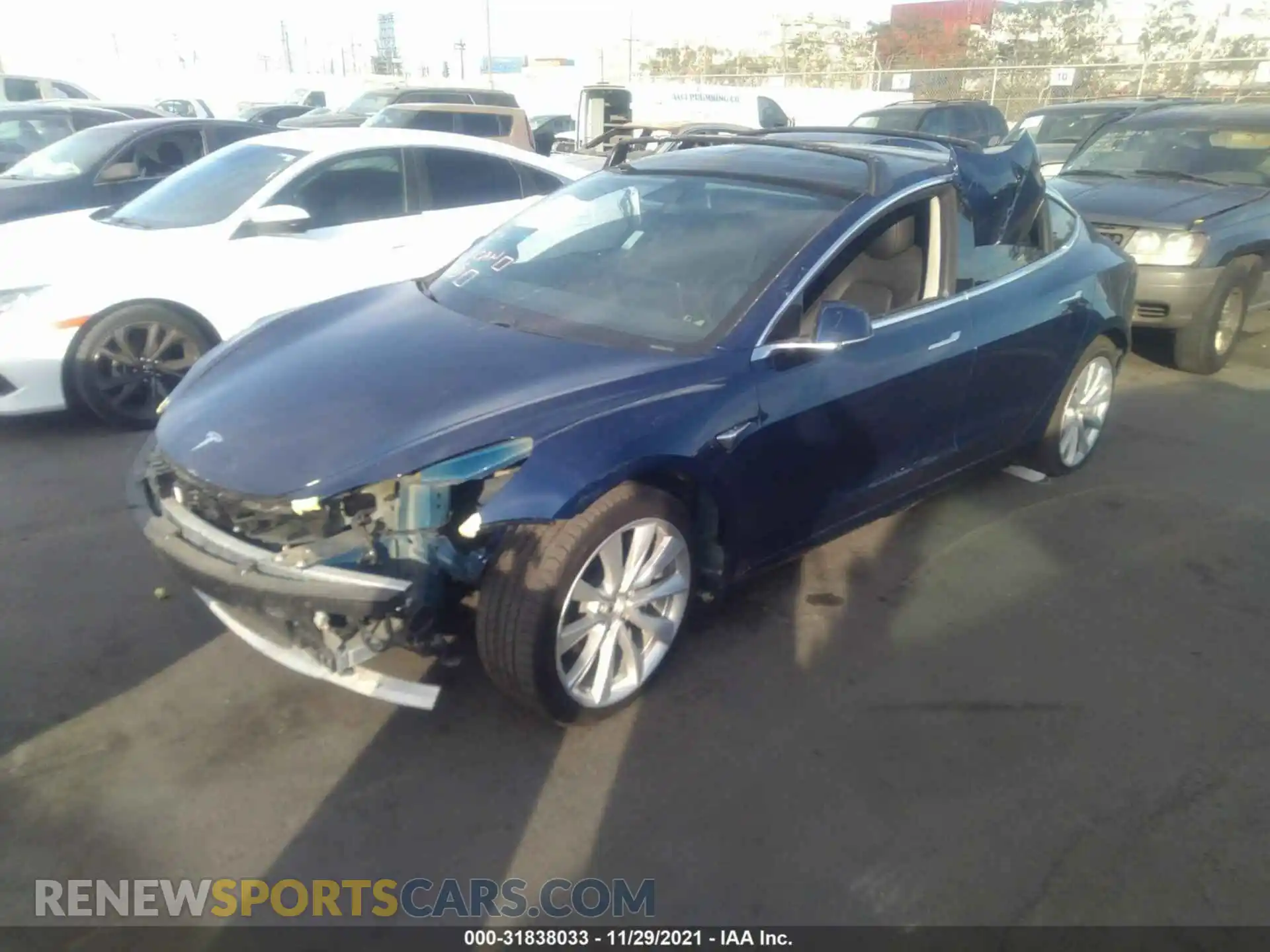 2 Photograph of a damaged car 5YJ3E1EB1KF365600 TESLA MODEL 3 2019