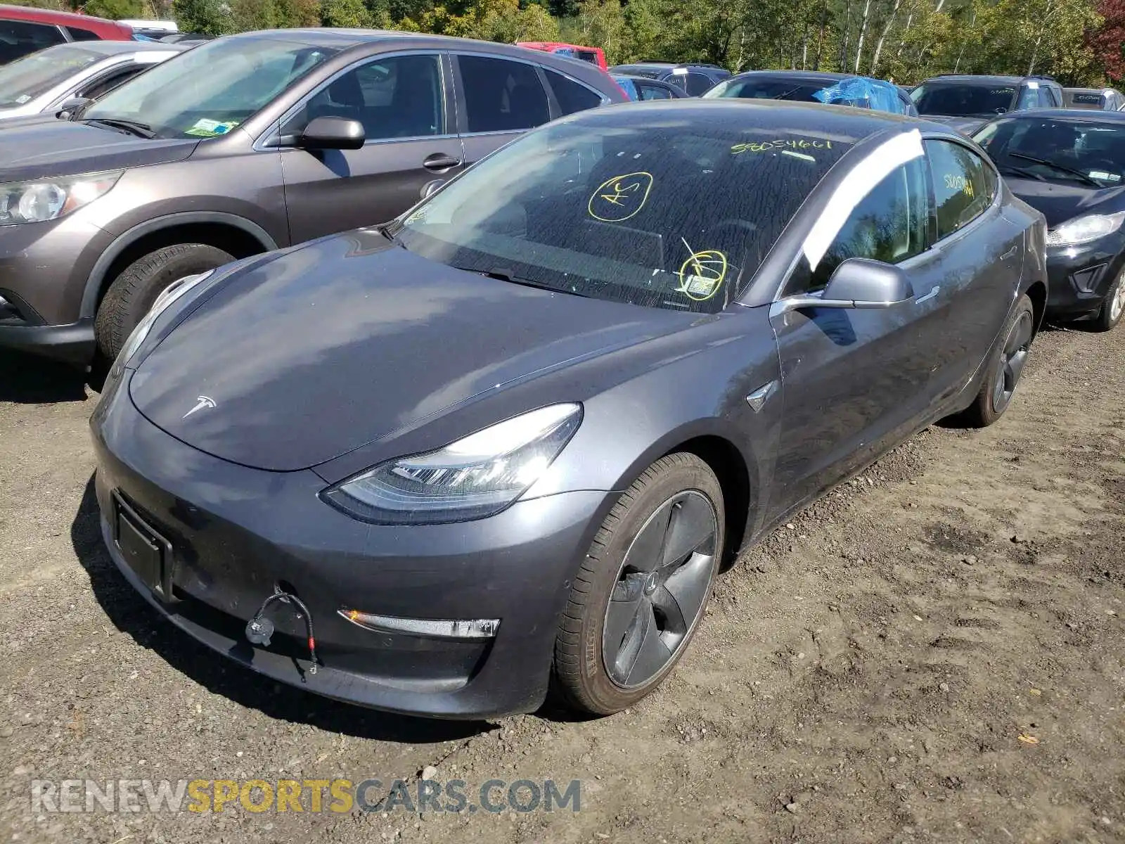2 Photograph of a damaged car 5YJ3E1EB1KF386155 TESLA MODEL 3 2019