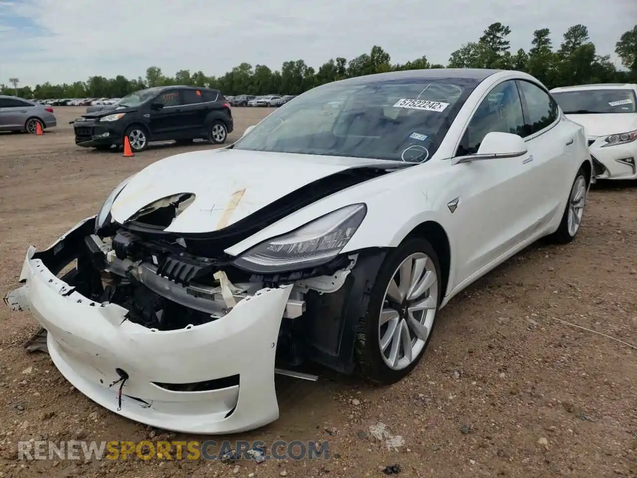 2 Photograph of a damaged car 5YJ3E1EB1KF390125 TESLA MODEL 3 2019
