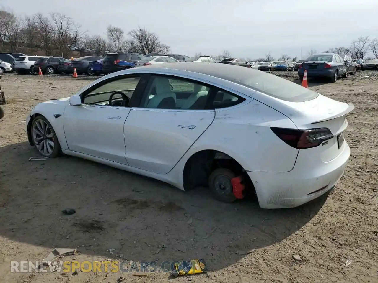 2 fotografías del automóvil dañado 5YJ3E1EB1KF422135 TESLA MODEL 3 2019
