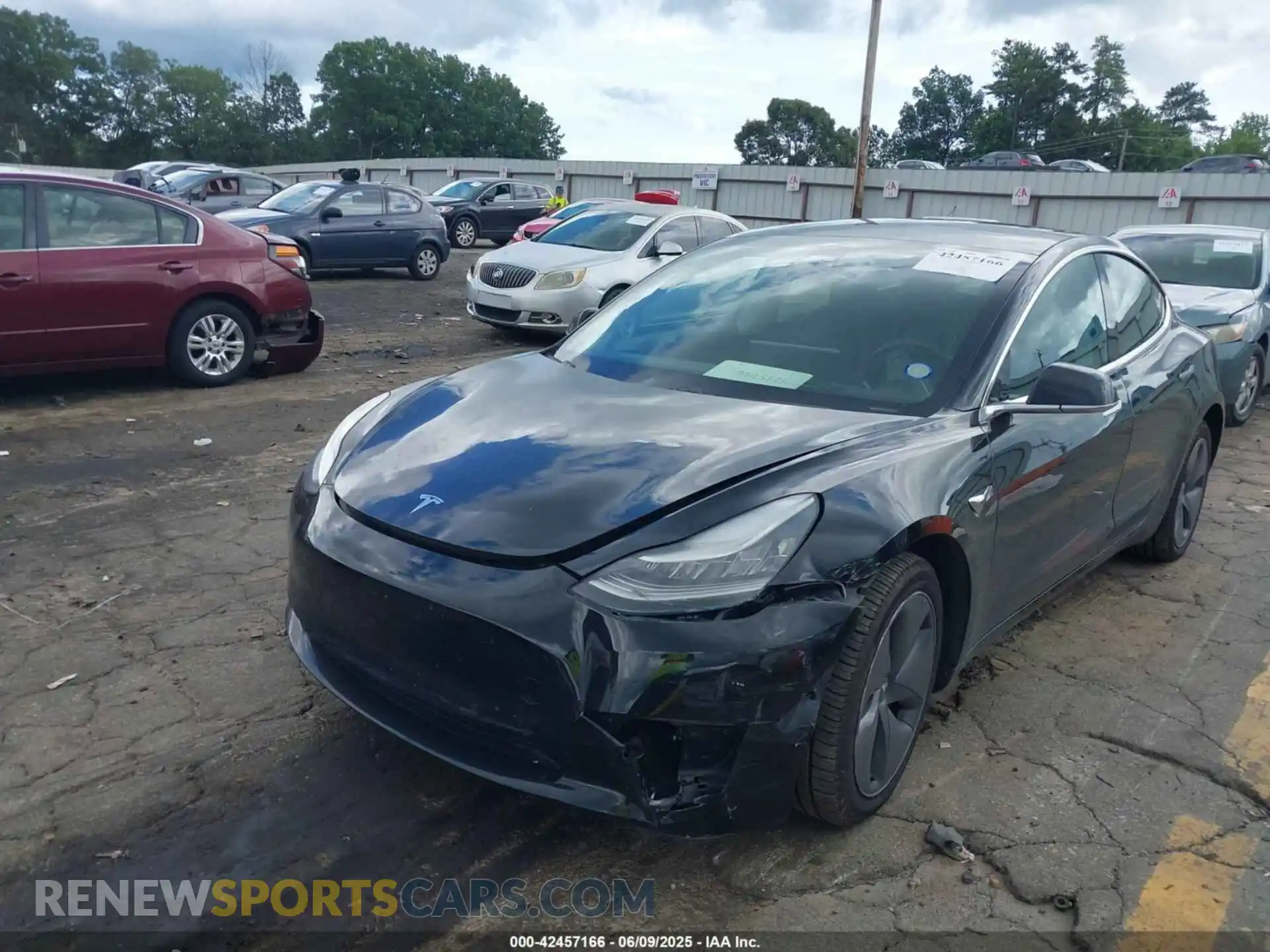 2 Photograph of a damaged car 5YJ3E1EB1KF441834 TESLA MODEL 3 2019