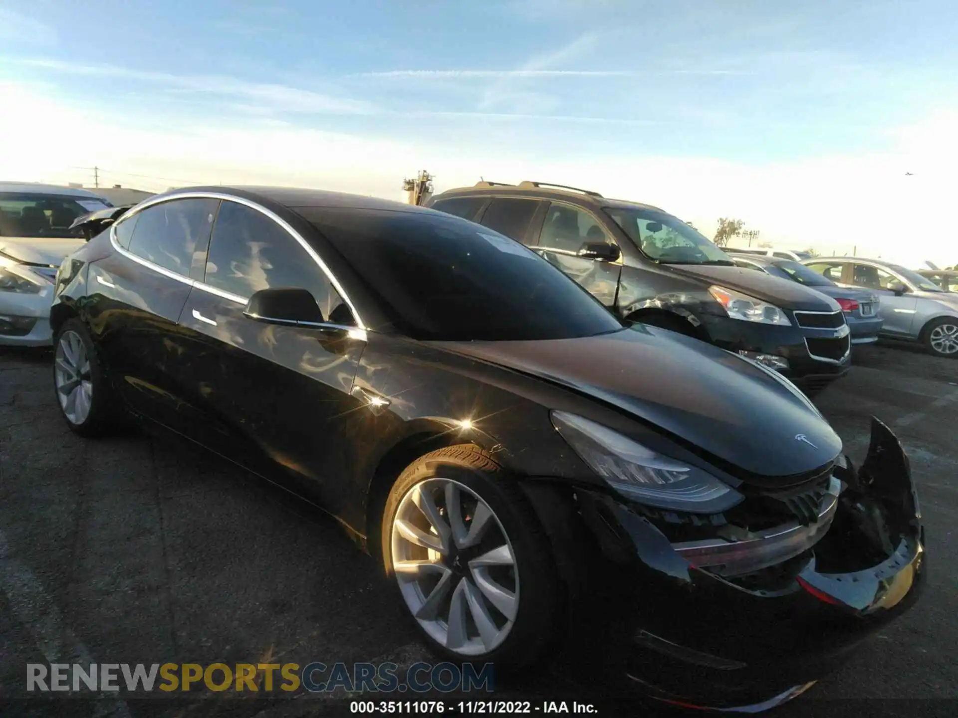 1 Photograph of a damaged car 5YJ3E1EB1KF497305 TESLA MODEL 3 2019
