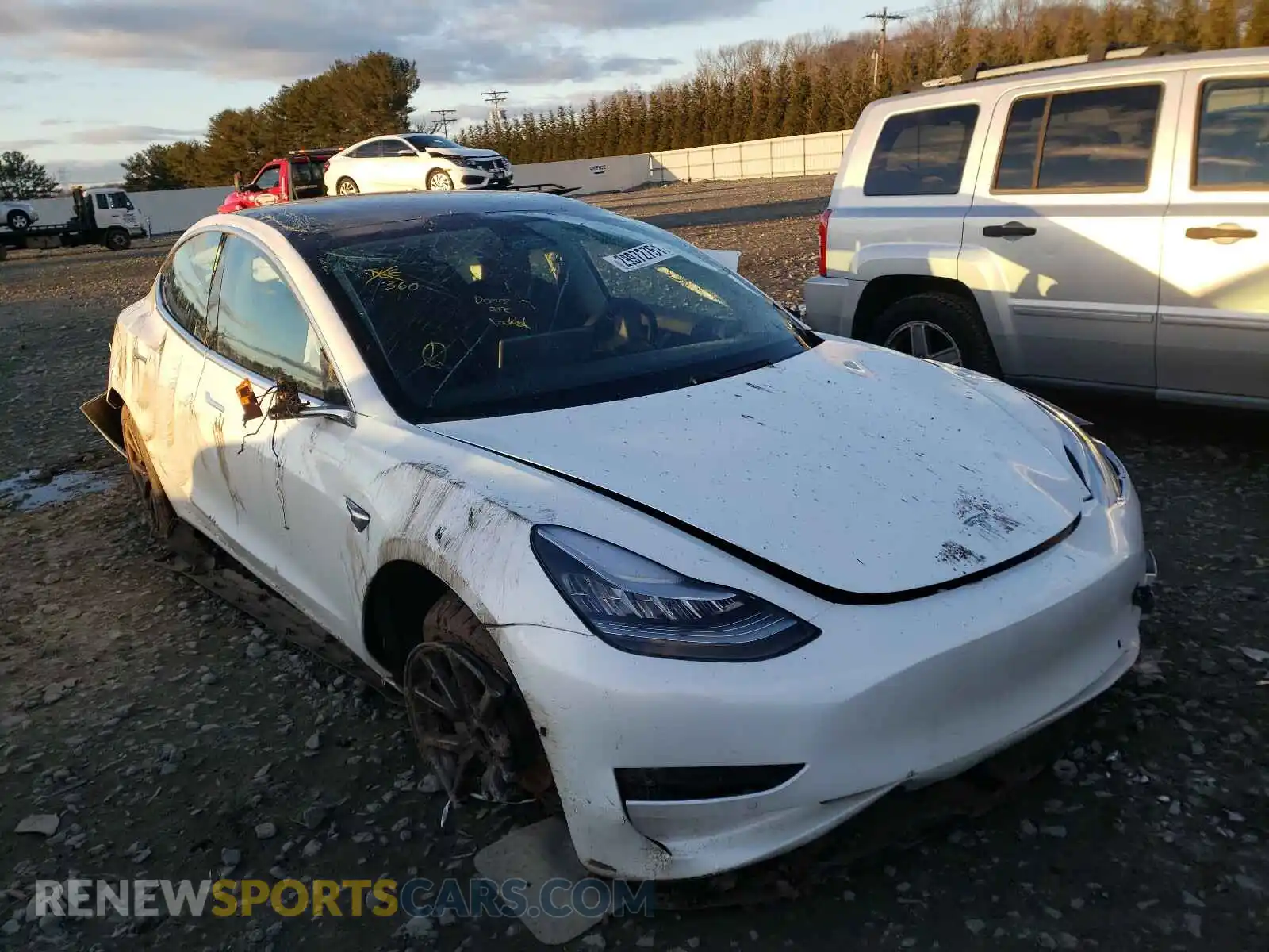 1 Photograph of a damaged car 5YJ3E1EB1KF510702 TESLA MODEL 3 2019