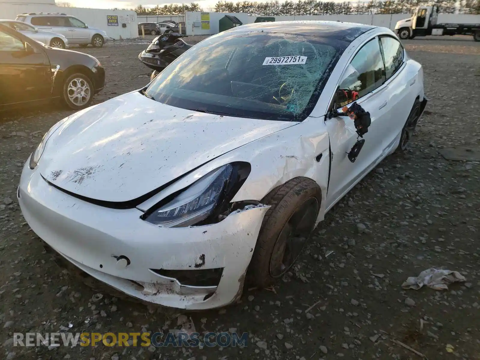 2 Photograph of a damaged car 5YJ3E1EB1KF510702 TESLA MODEL 3 2019