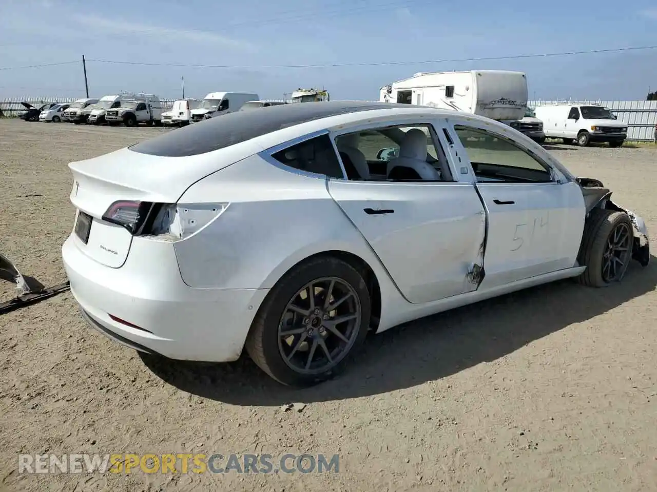 3 Photograph of a damaged car 5YJ3E1EB2KF195120 TESLA MODEL 3 2019