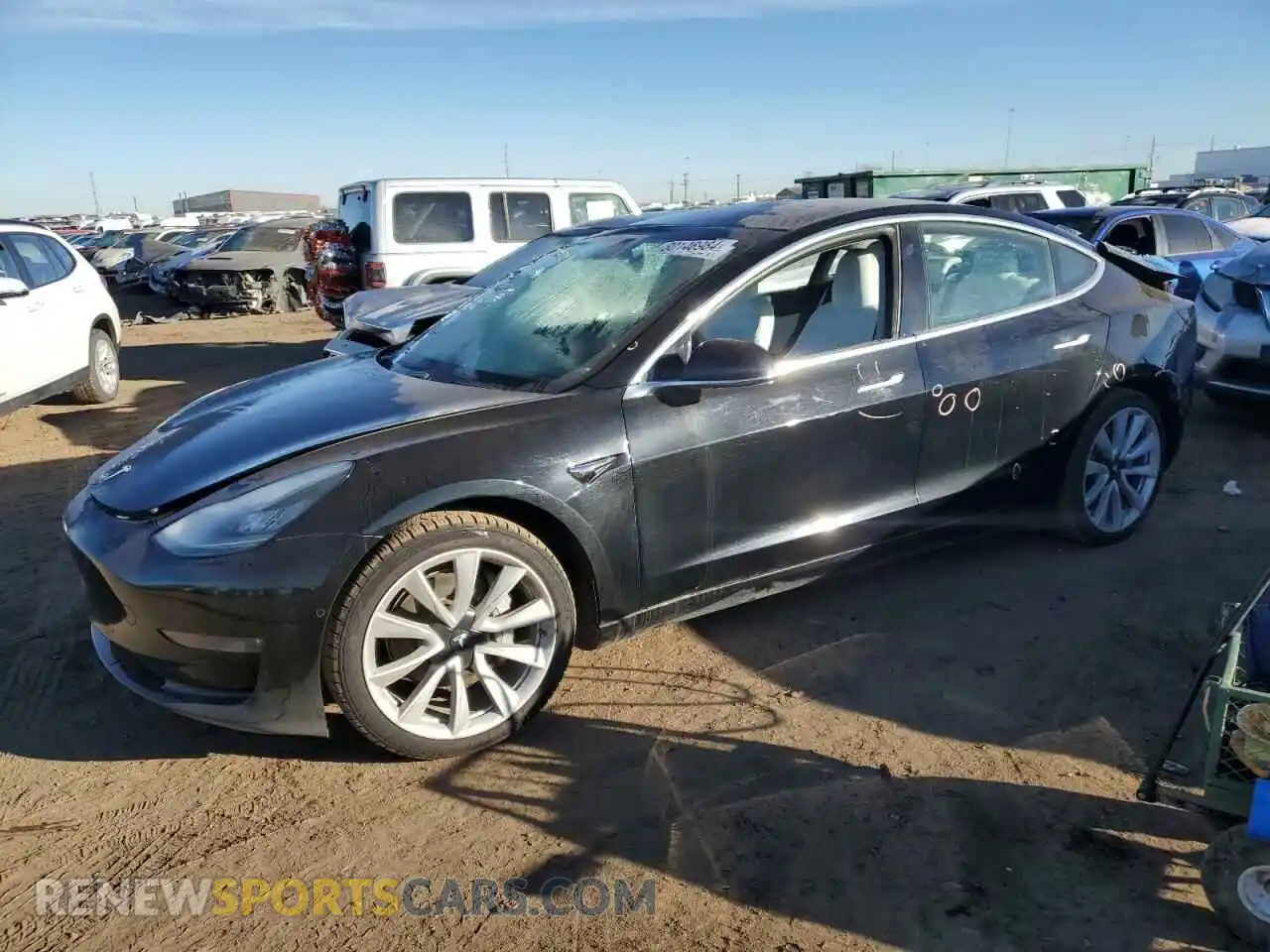 1 Photograph of a damaged car 5YJ3E1EB2KF195683 TESLA MODEL 3 2019