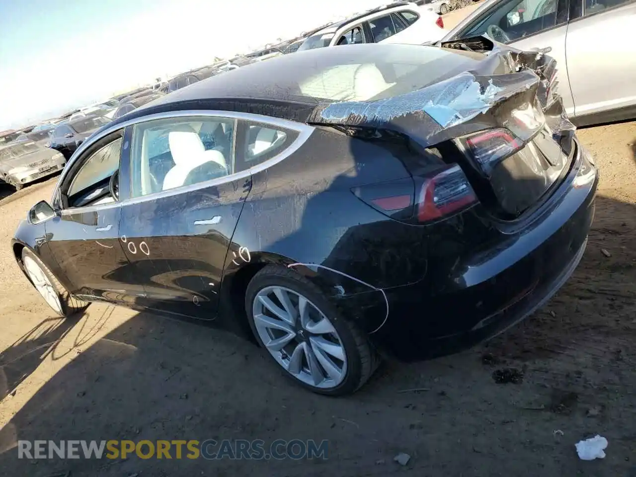 2 Photograph of a damaged car 5YJ3E1EB2KF195683 TESLA MODEL 3 2019