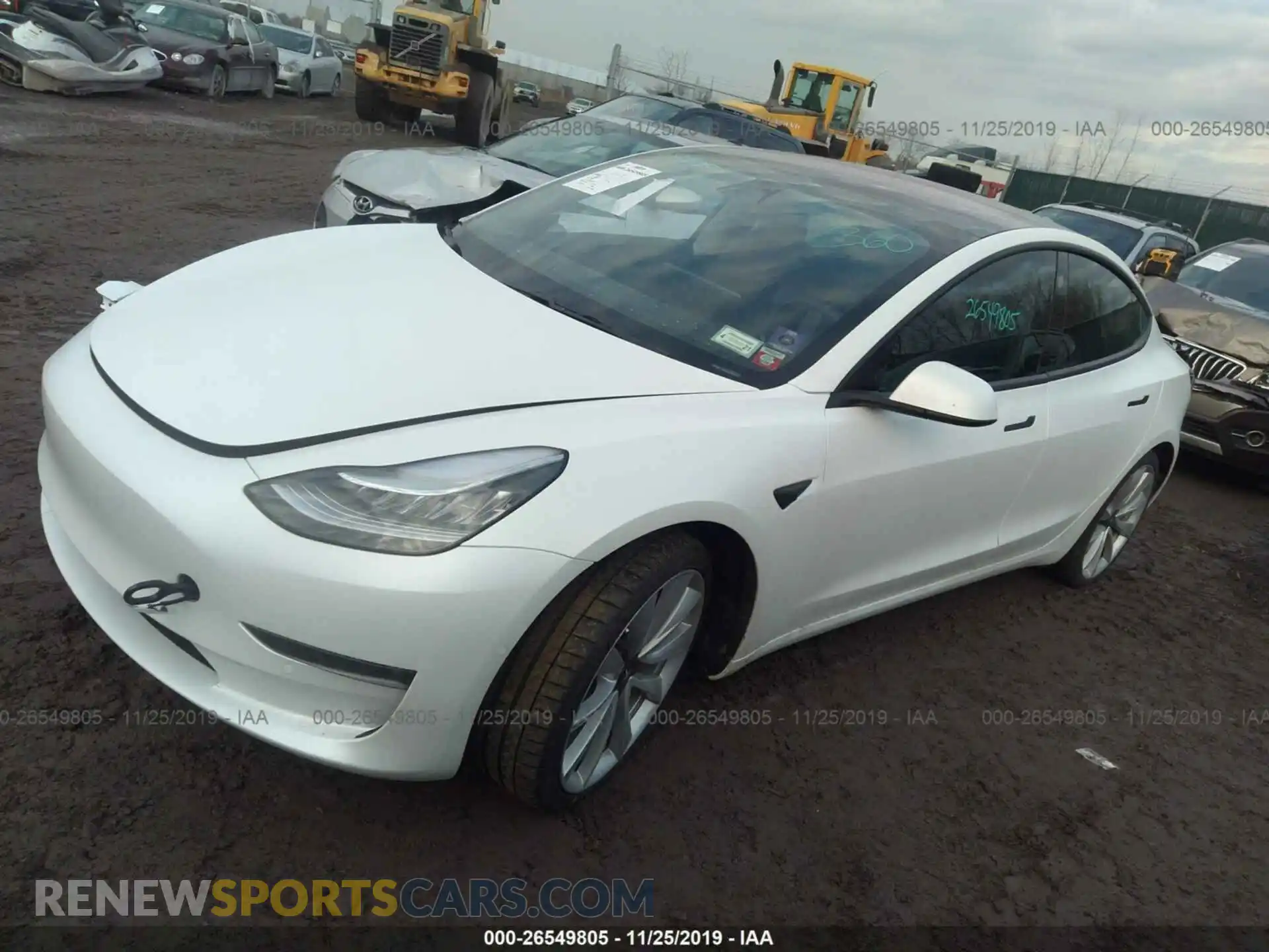 2 Photograph of a damaged car 5YJ3E1EB2KF231419 TESLA MODEL 3 2019