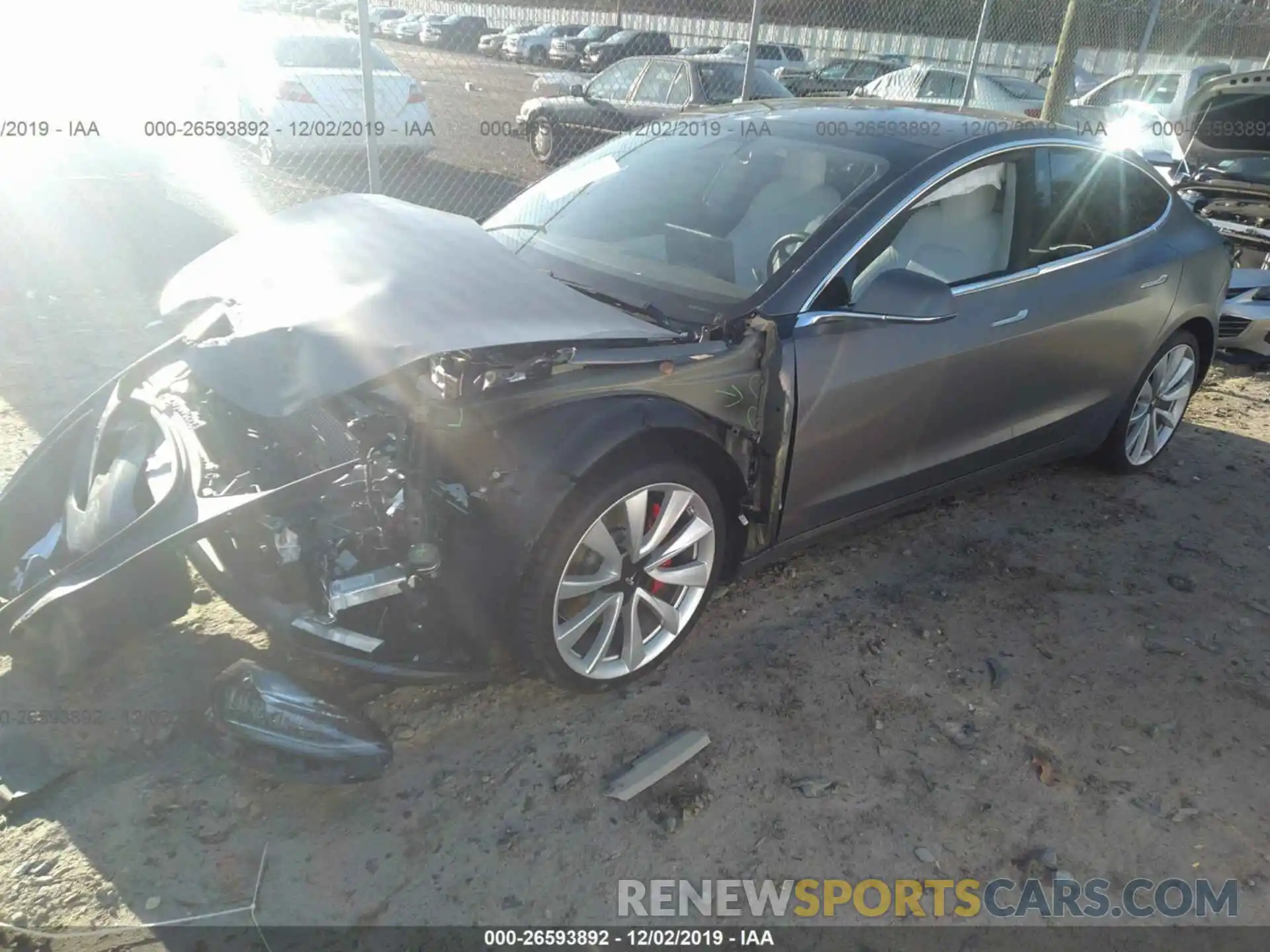 2 Photograph of a damaged car 5YJ3E1EB2KF407336 TESLA MODEL 3 2019