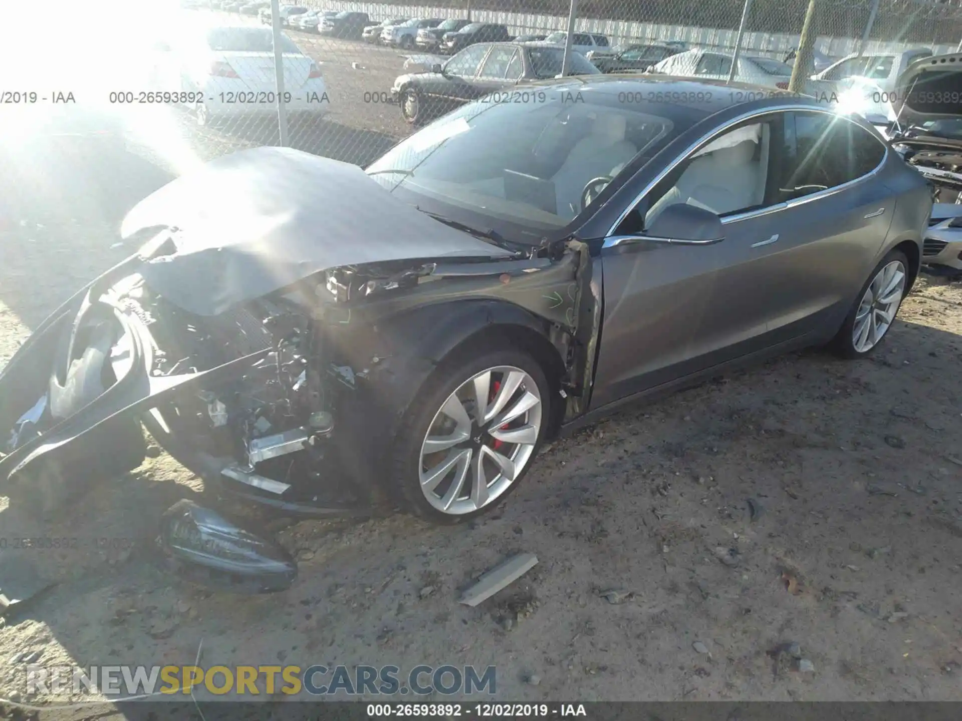 2 Photograph of a damaged car 5YJ3E1EB2KF407336 TESLA MODEL 3 2019