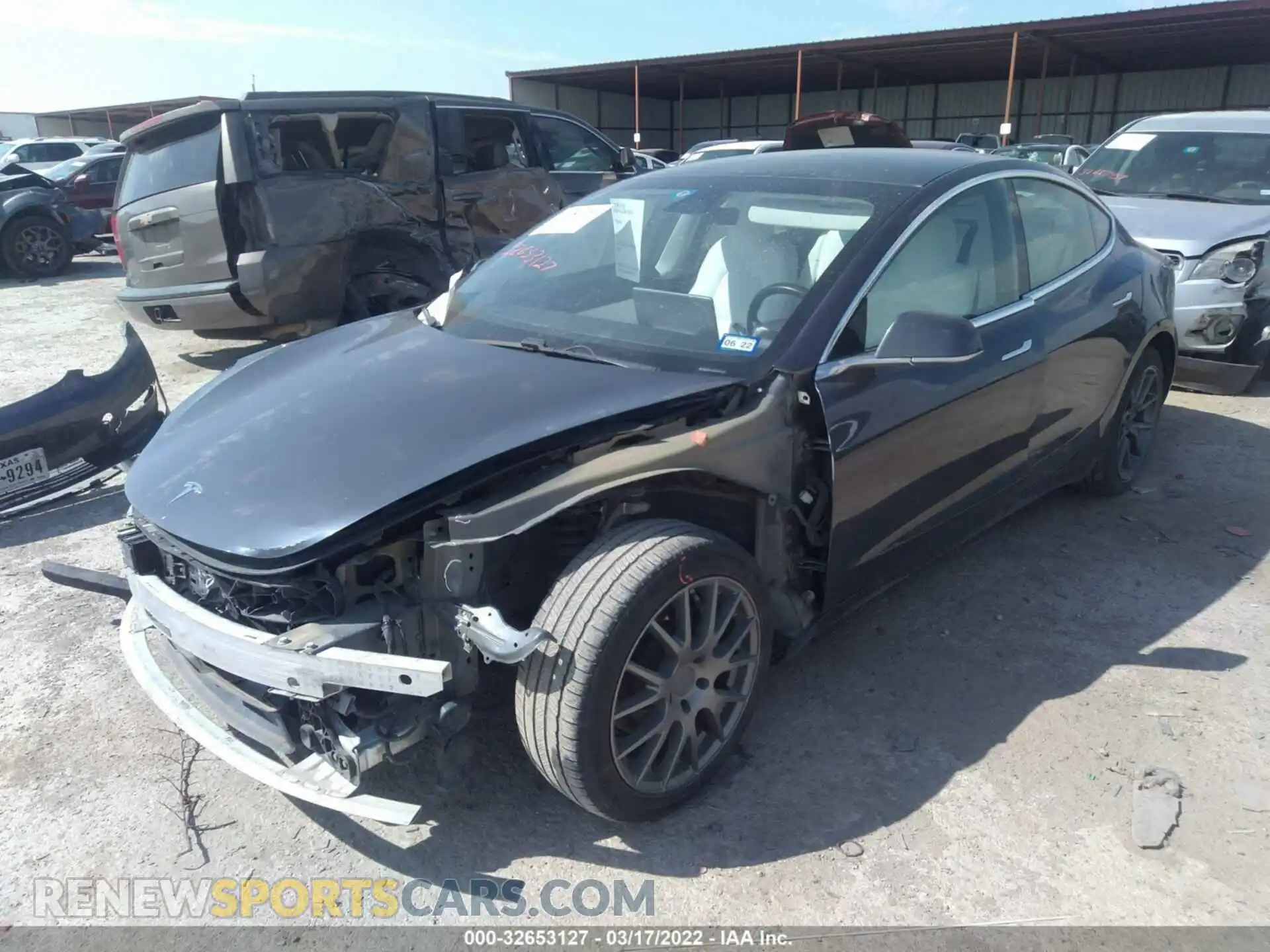 2 Photograph of a damaged car 5YJ3E1EB2KF421446 TESLA MODEL 3 2019