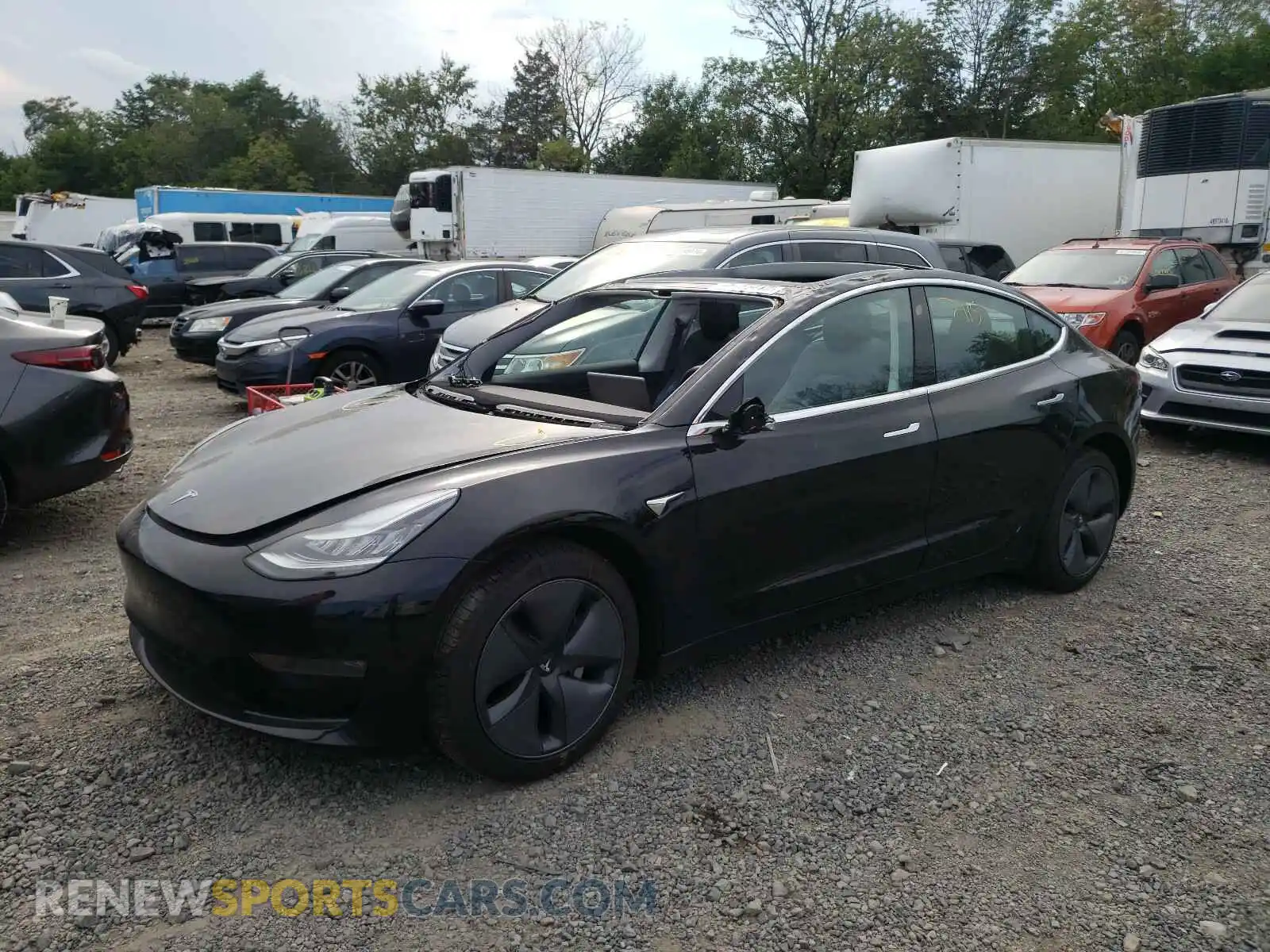 2 Photograph of a damaged car 5YJ3E1EB2KF441762 TESLA MODEL 3 2019