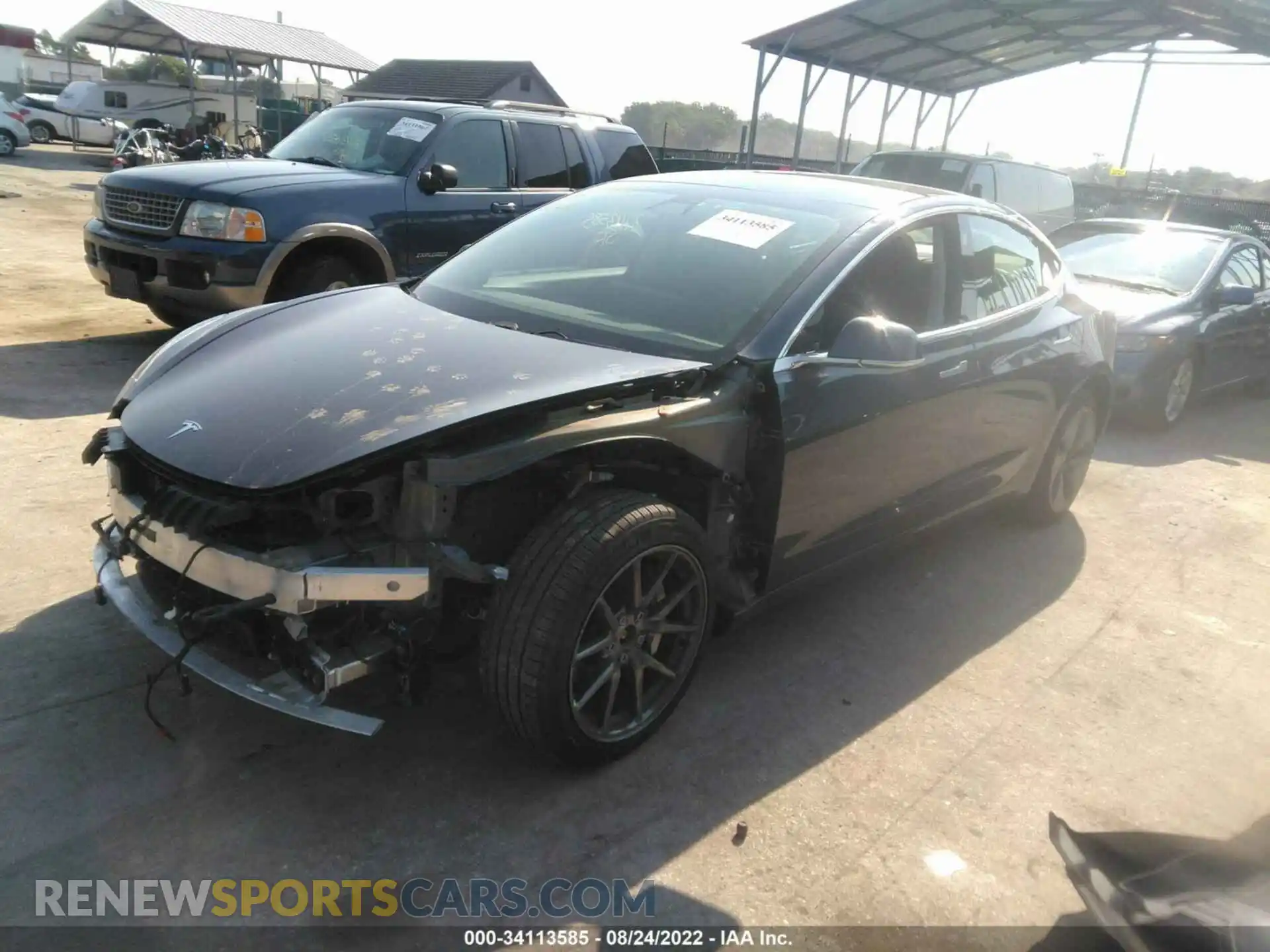 2 Photograph of a damaged car 5YJ3E1EB2KF441955 TESLA MODEL 3 2019