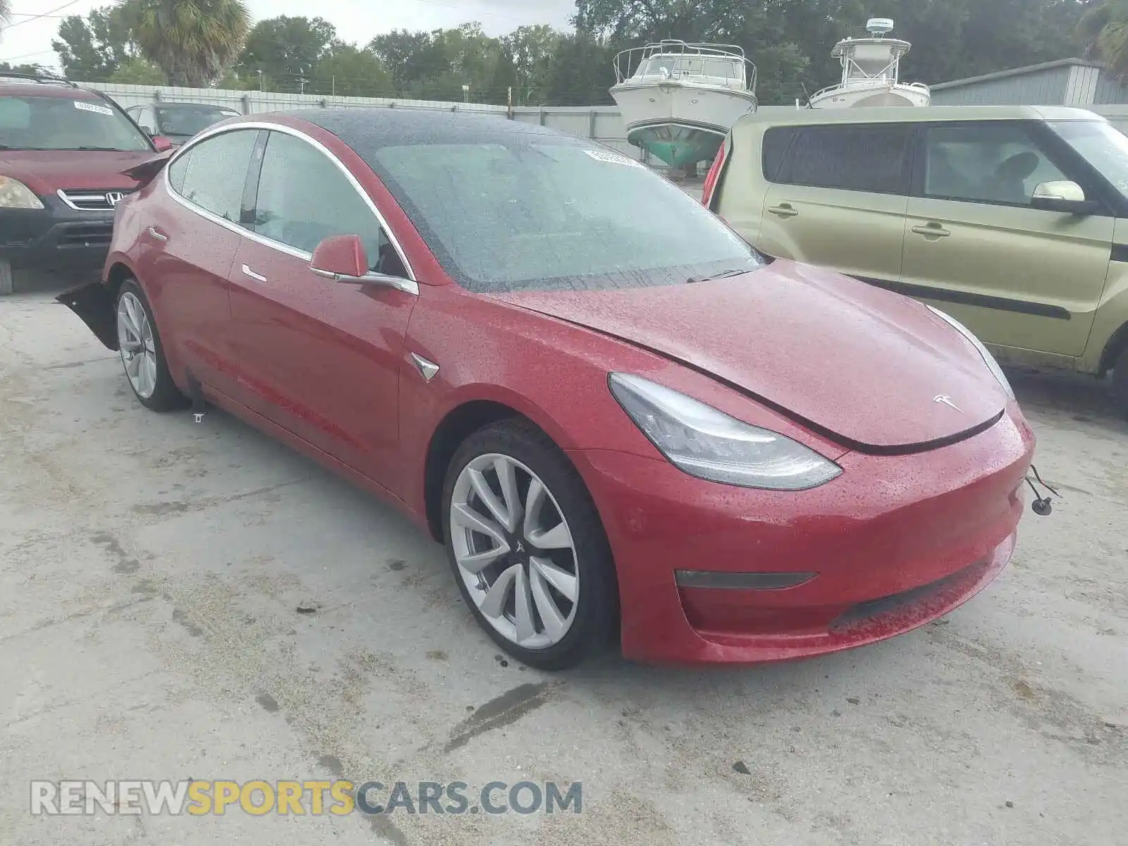 1 Photograph of a damaged car 5YJ3E1EB2KF453748 TESLA MODEL 3 2019