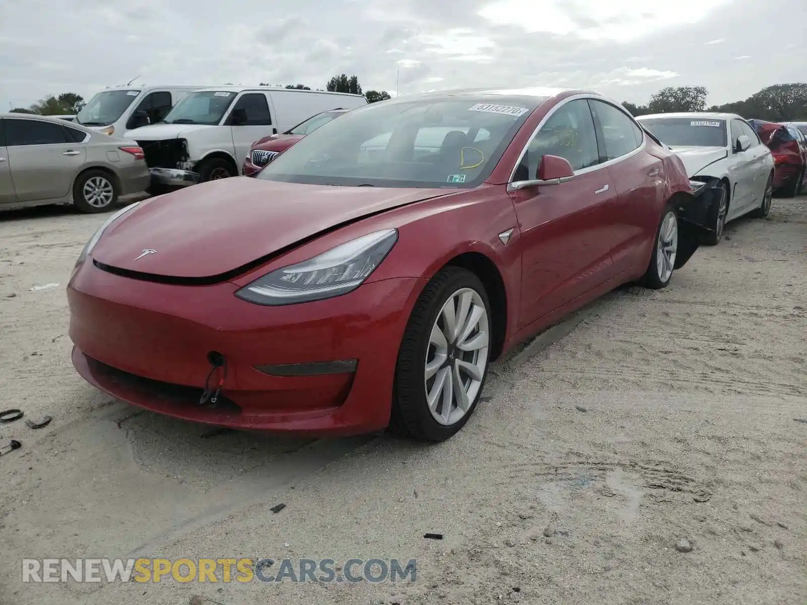 2 Photograph of a damaged car 5YJ3E1EB2KF453748 TESLA MODEL 3 2019