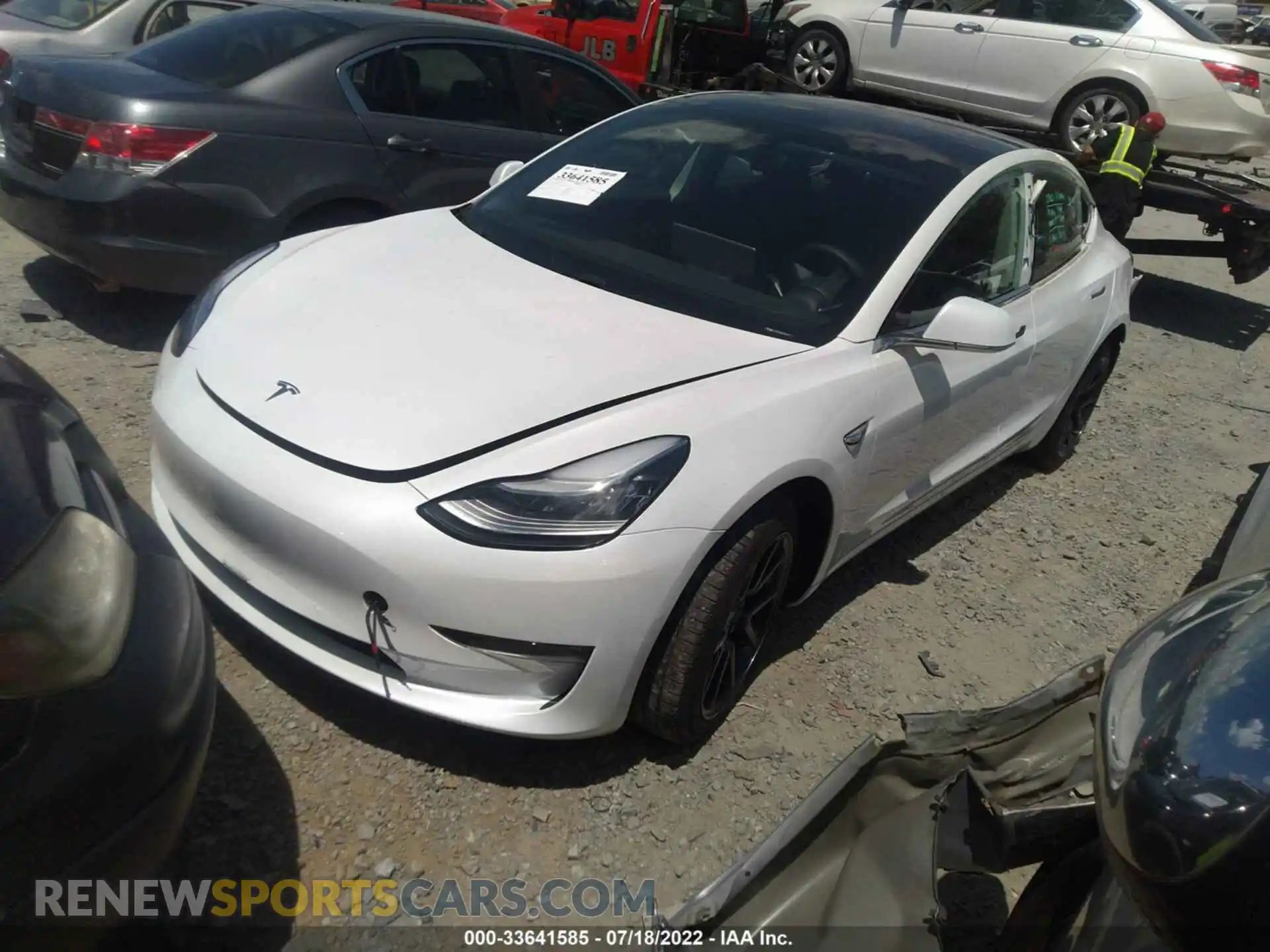 2 Photograph of a damaged car 5YJ3E1EB2KF511843 TESLA MODEL 3 2019
