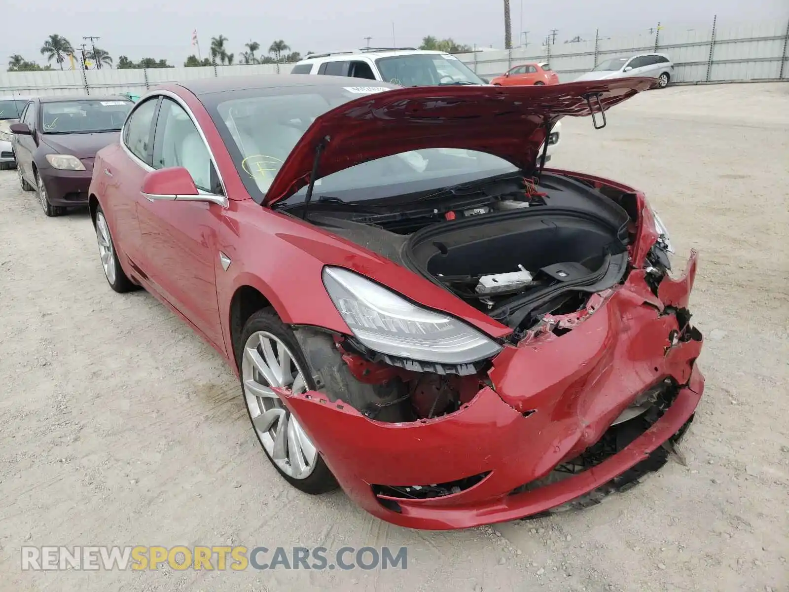 1 Photograph of a damaged car 5YJ3E1EB3KF192646 TESLA MODEL 3 2019