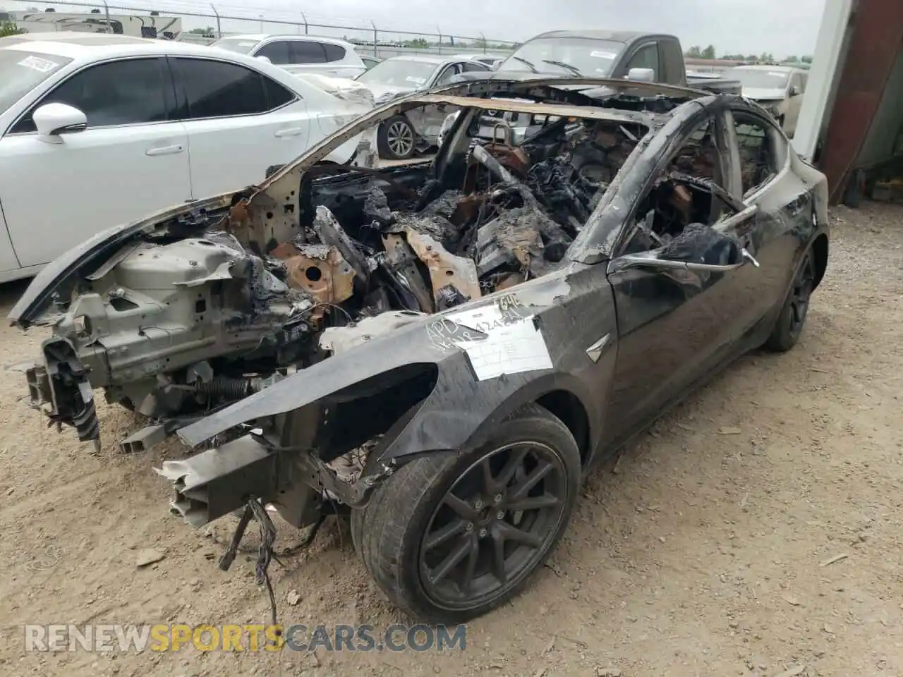 2 Photograph of a damaged car 5YJ3E1EB3KF193487 TESLA MODEL 3 2019