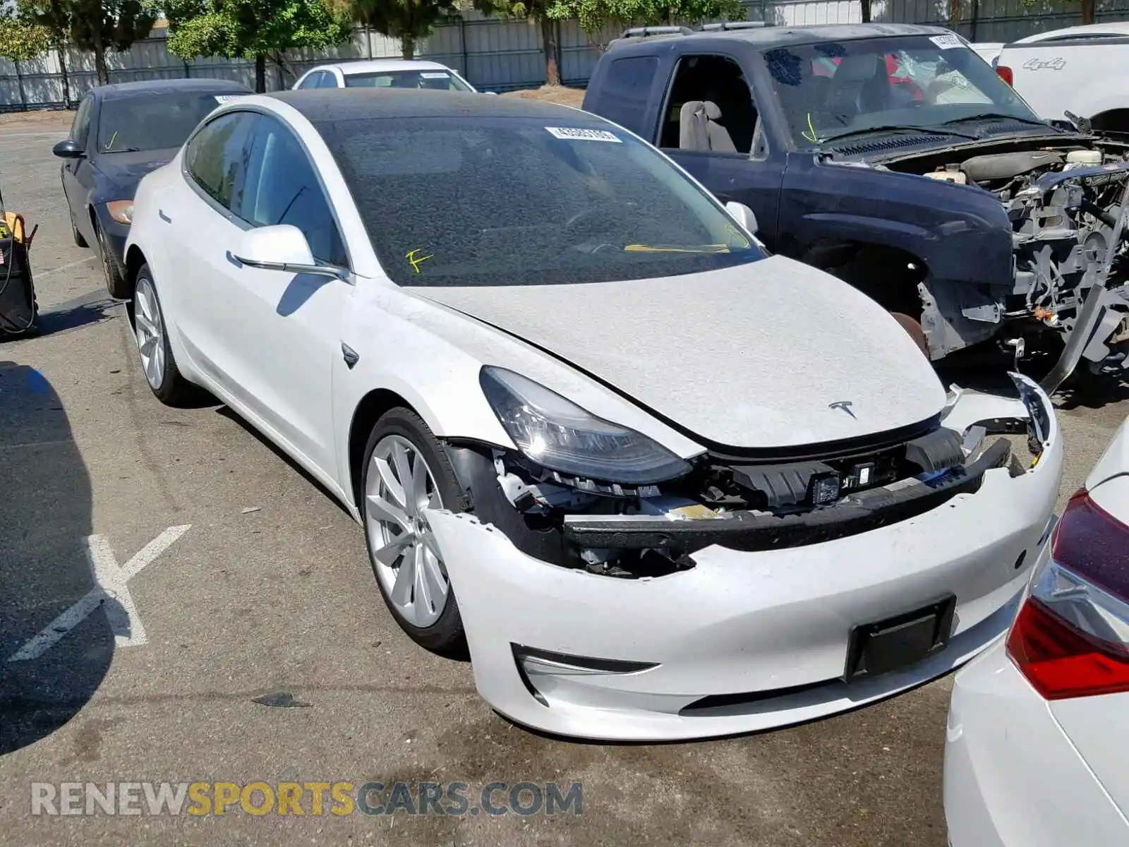 1 Photograph of a damaged car 5YJ3E1EB3KF365128 TESLA MODEL 3 2019