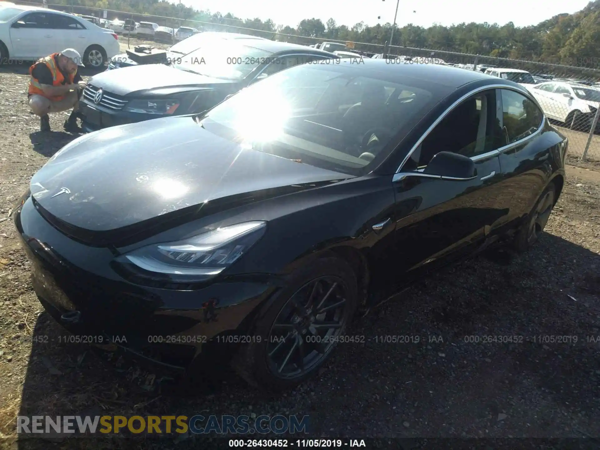 2 Photograph of a damaged car 5YJ3E1EB3KF384634 TESLA MODEL 3 2019