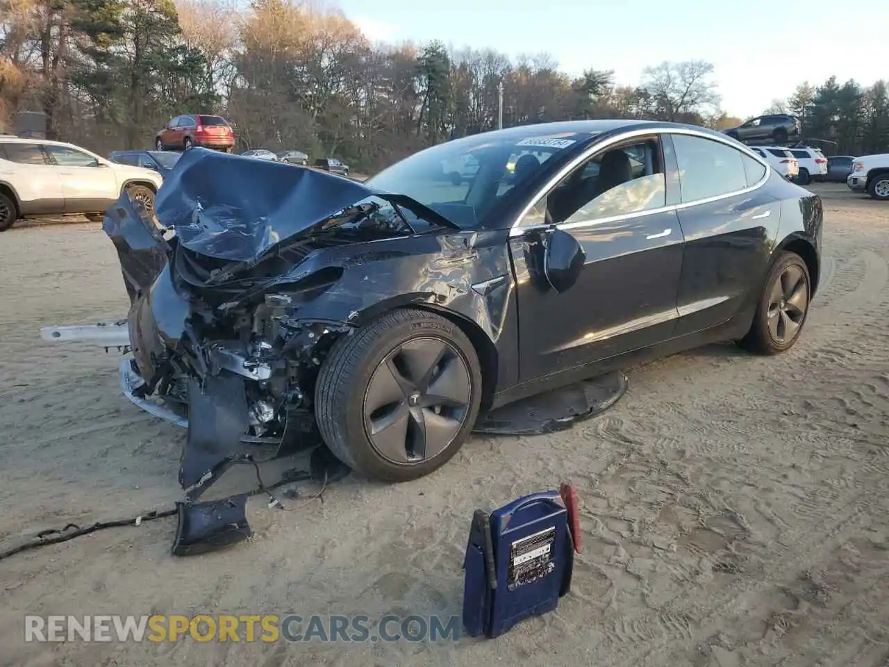 1 Photograph of a damaged car 5YJ3E1EB3KF385587 TESLA MODEL 3 2019