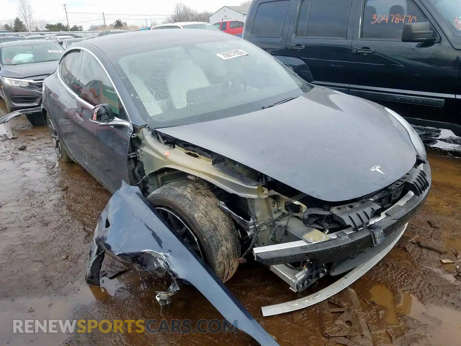1 Photograph of a damaged car 5YJ3E1EB3KF390840 TESLA MODEL 3 2019