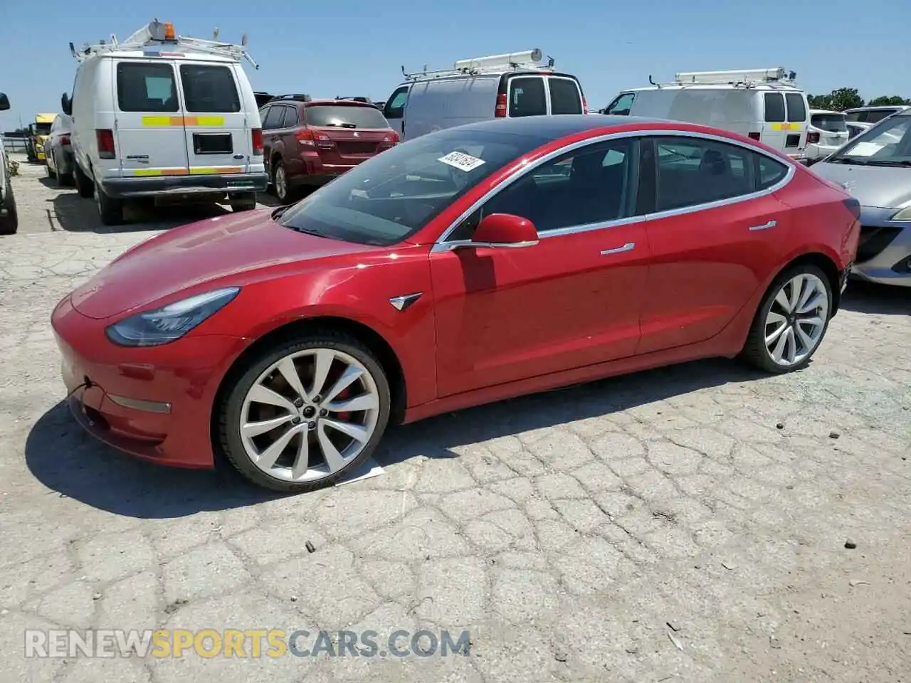 1 Photograph of a damaged car 5YJ3E1EB3KF392958 TESLA MODEL 3 2019