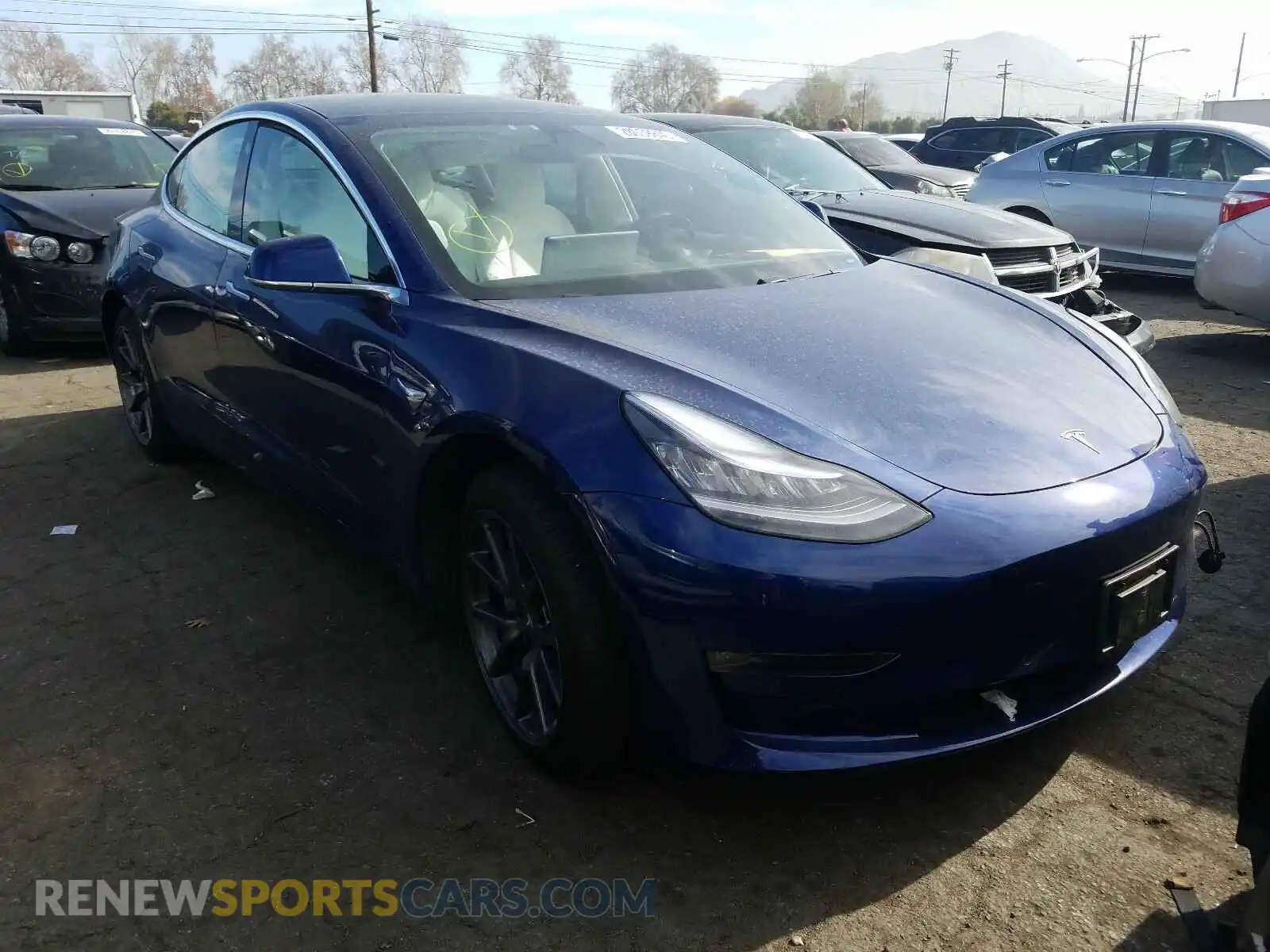 1 Photograph of a damaged car 5YJ3E1EB3KF407278 TESLA MODEL 3 2019